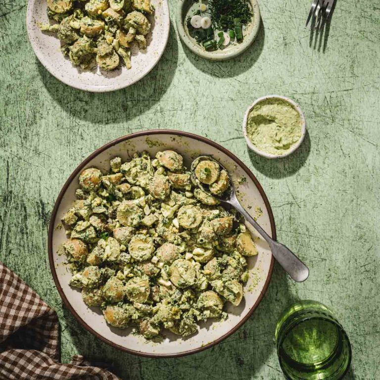 potato salad on a serving plate