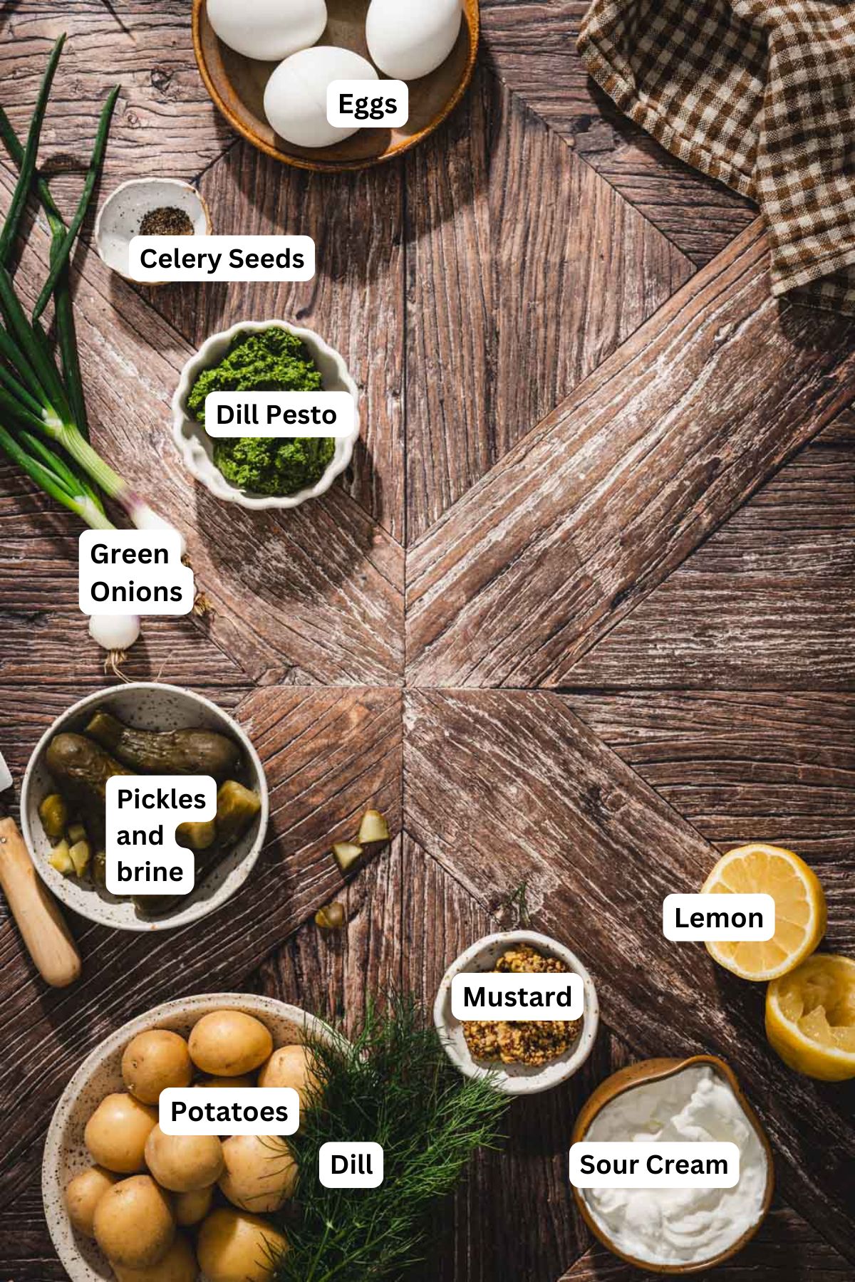 ing to make dill pesto potato salad with name tags