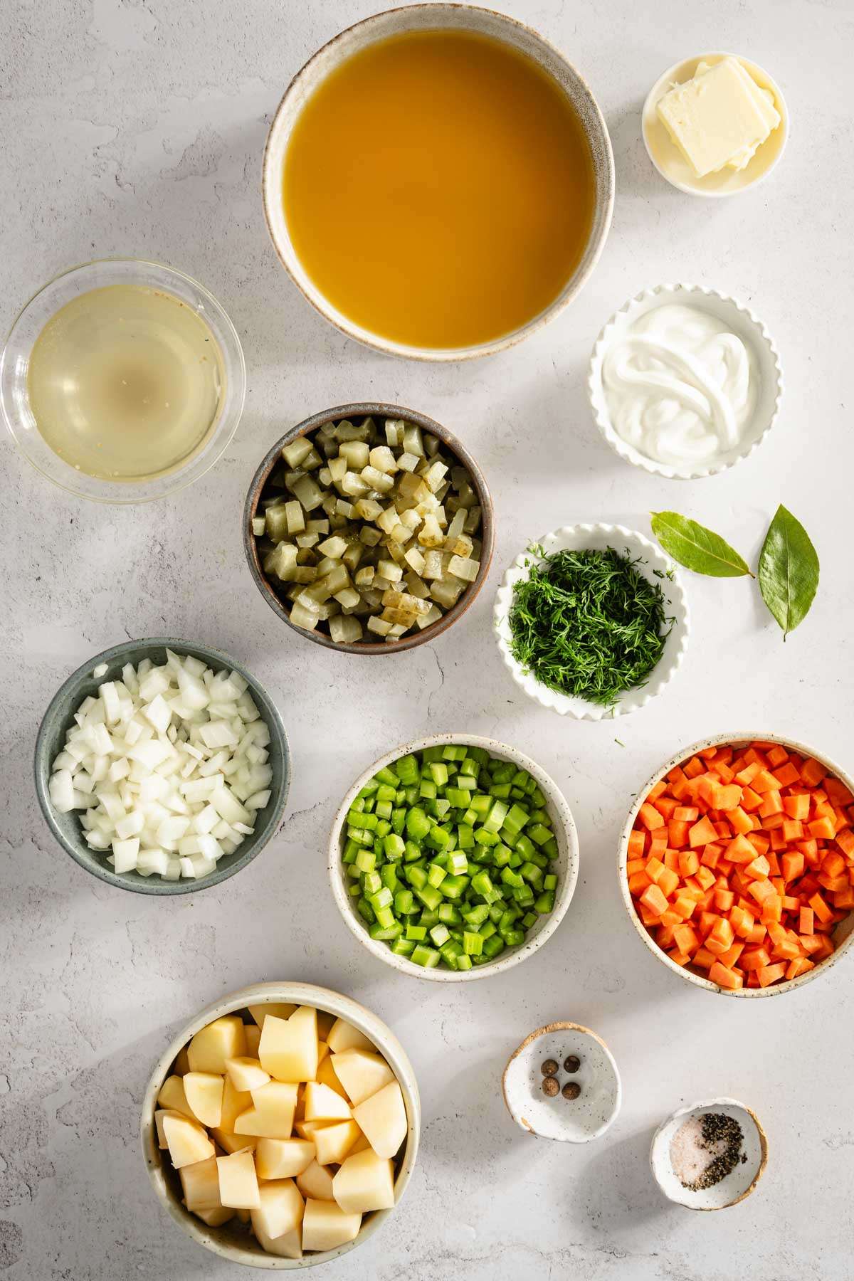 ingredients for dill pickle soup