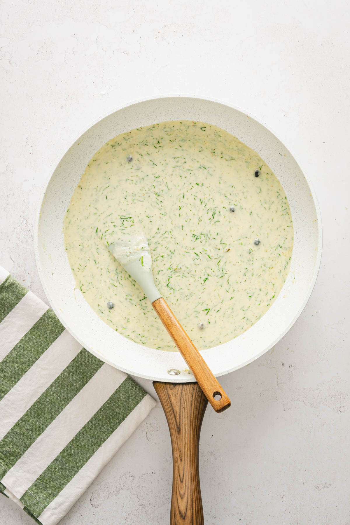 pan with made dill sauce