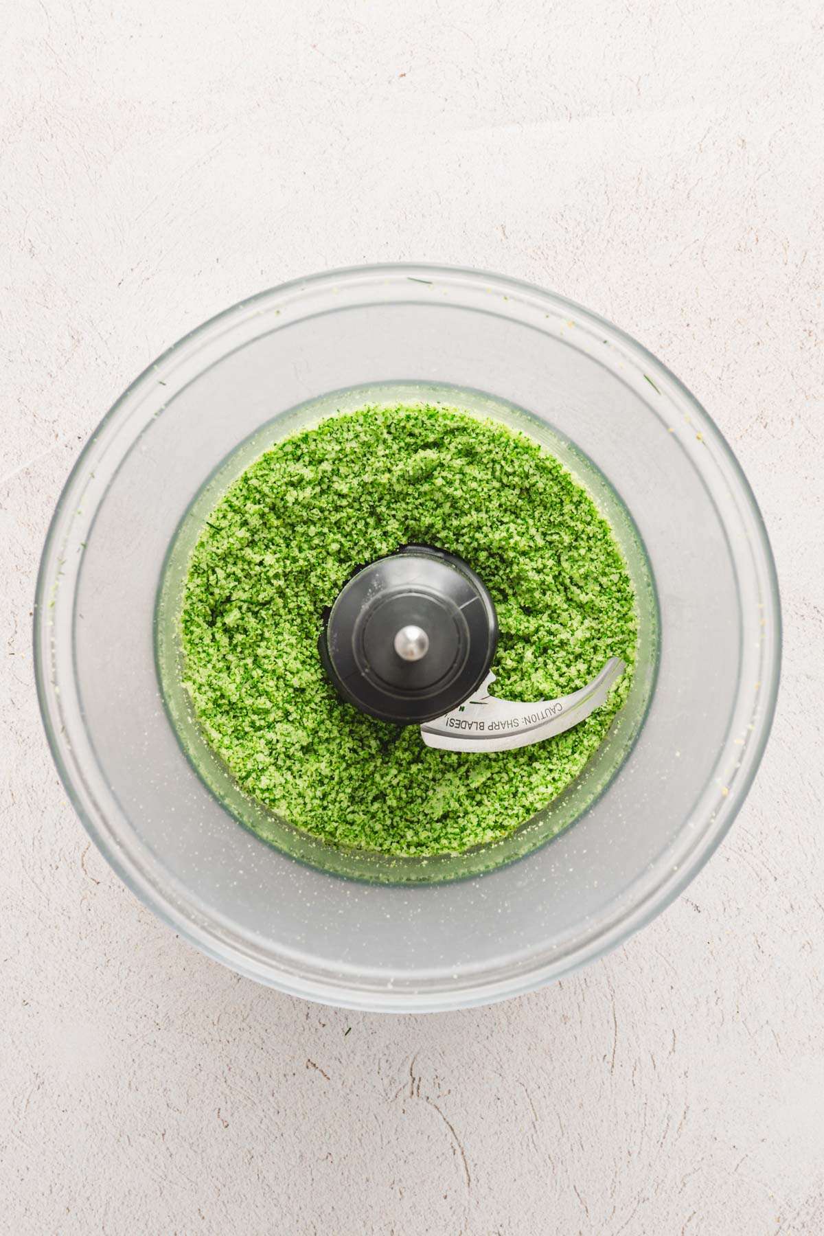 food processor container with the made dill salt