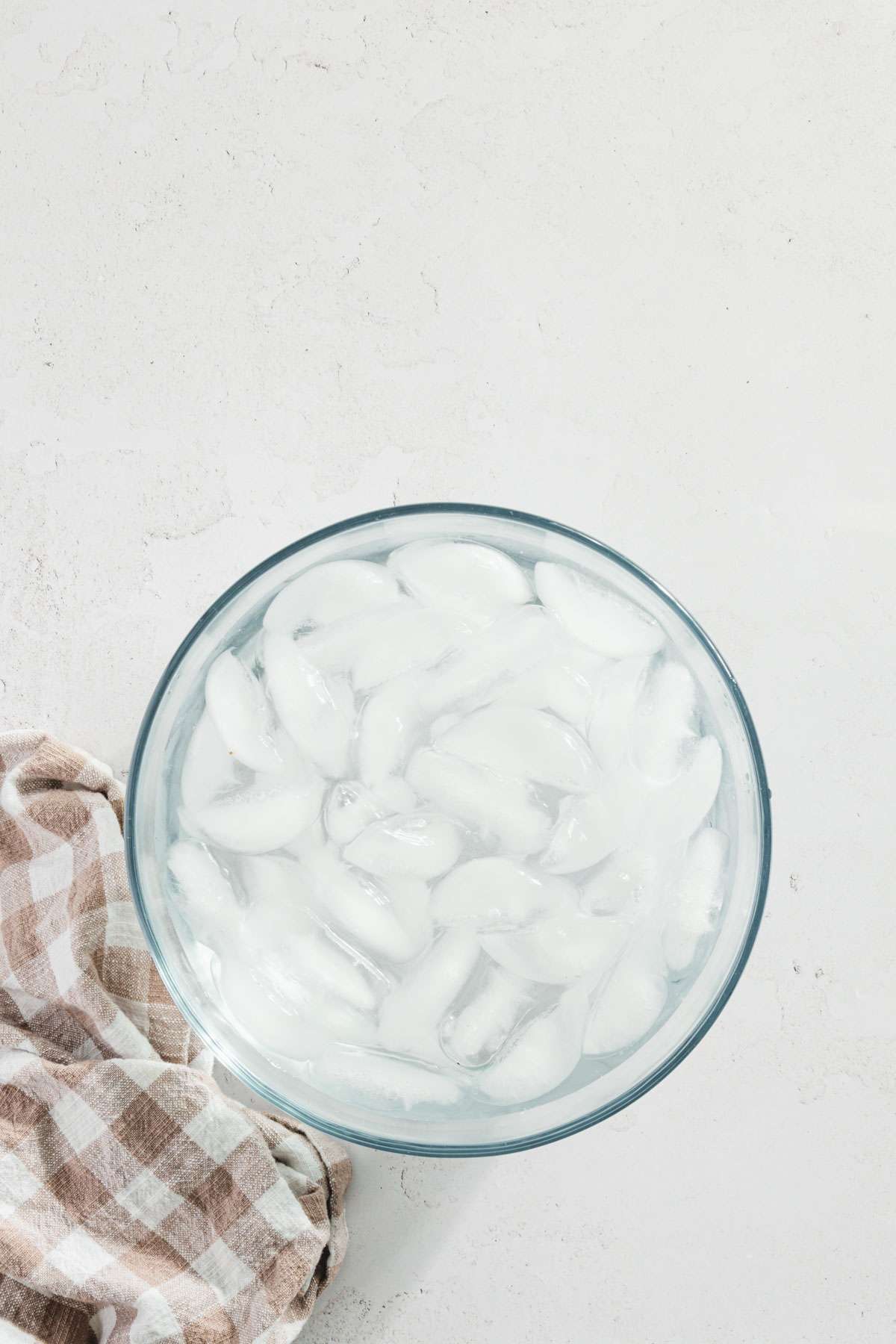 bowl with ice cold water