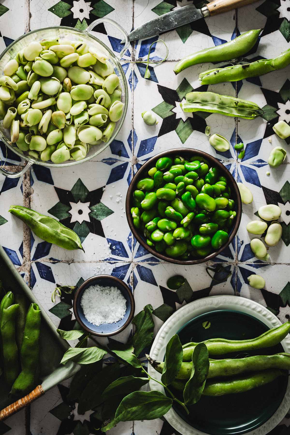 shelled fava beans in a bowl