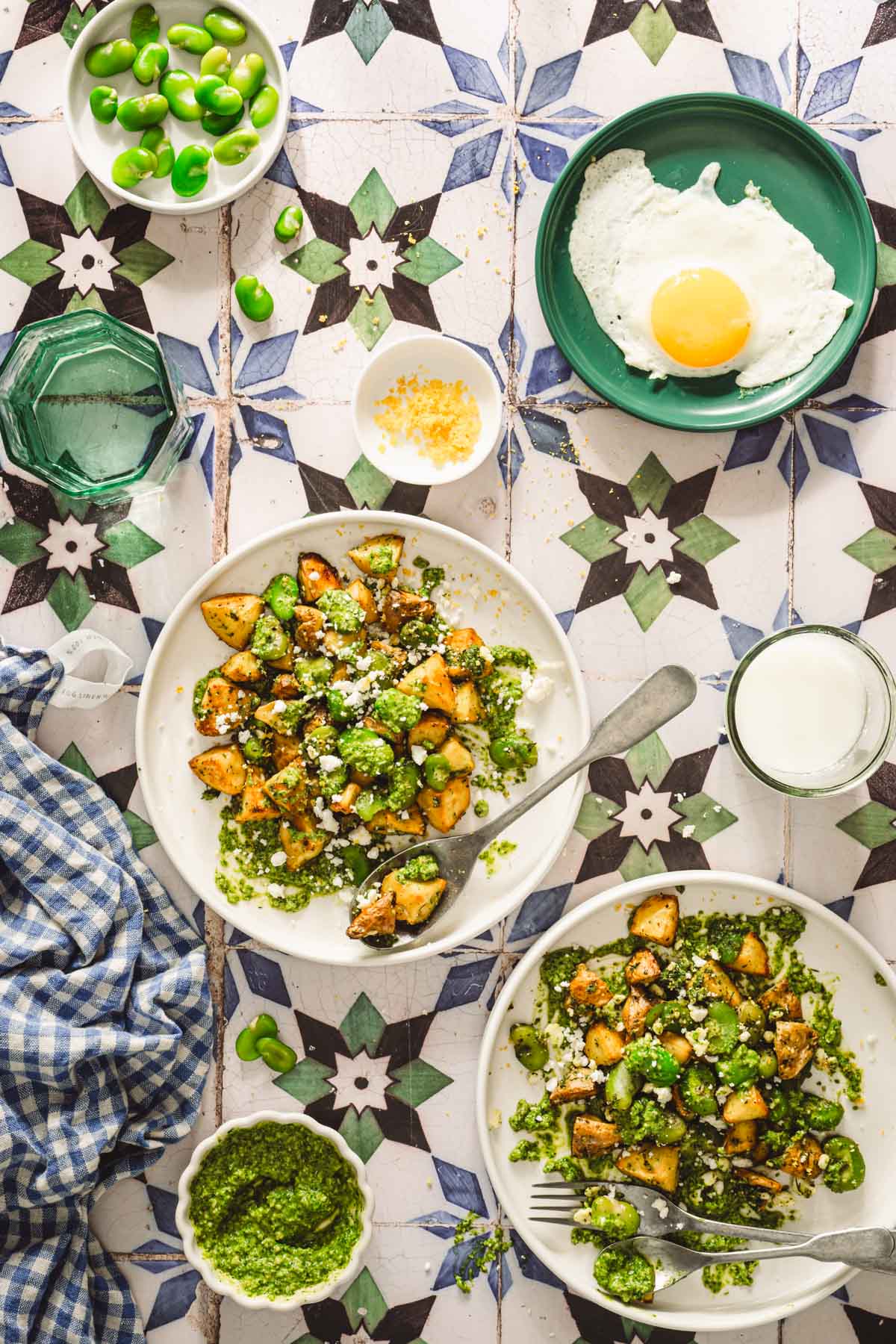 various plates with the salad