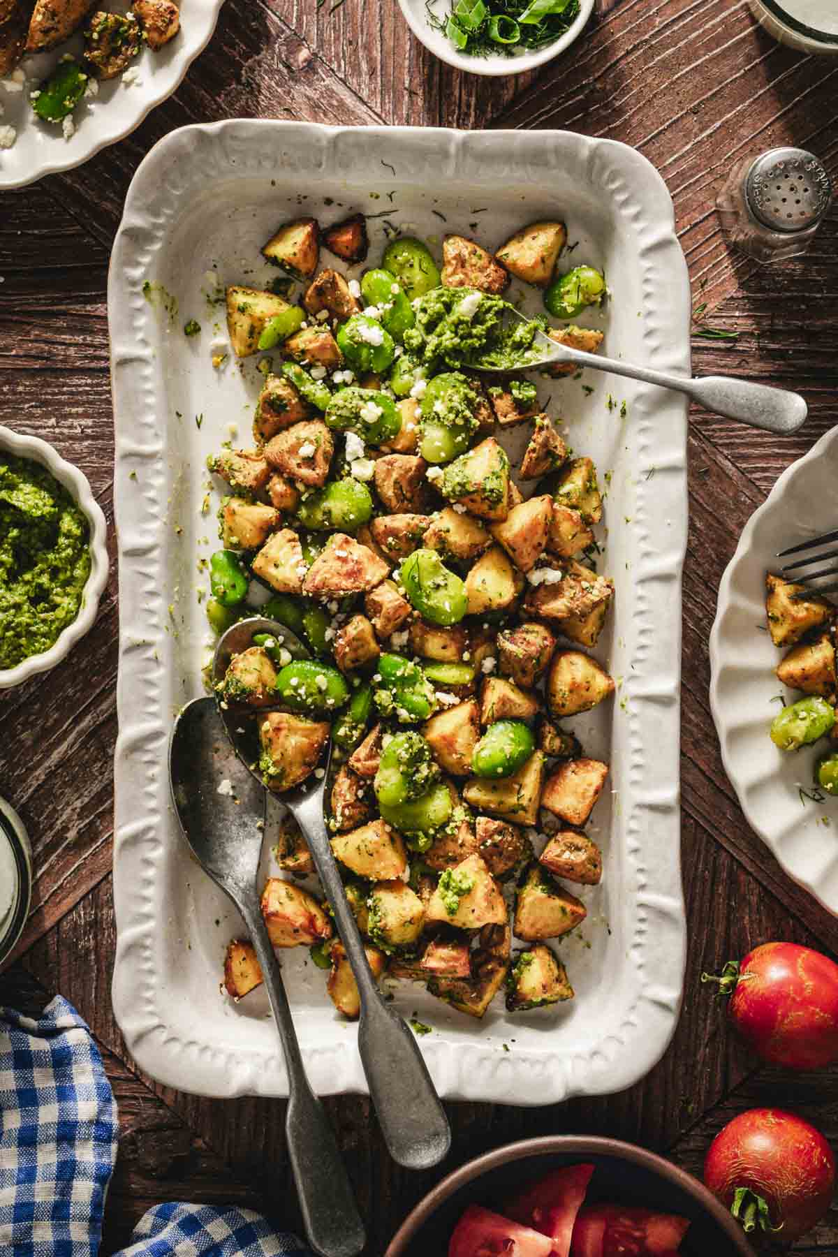 close up of the salad on a platter