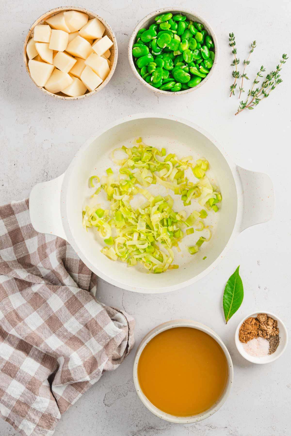 soup pot with all the ingredients in it