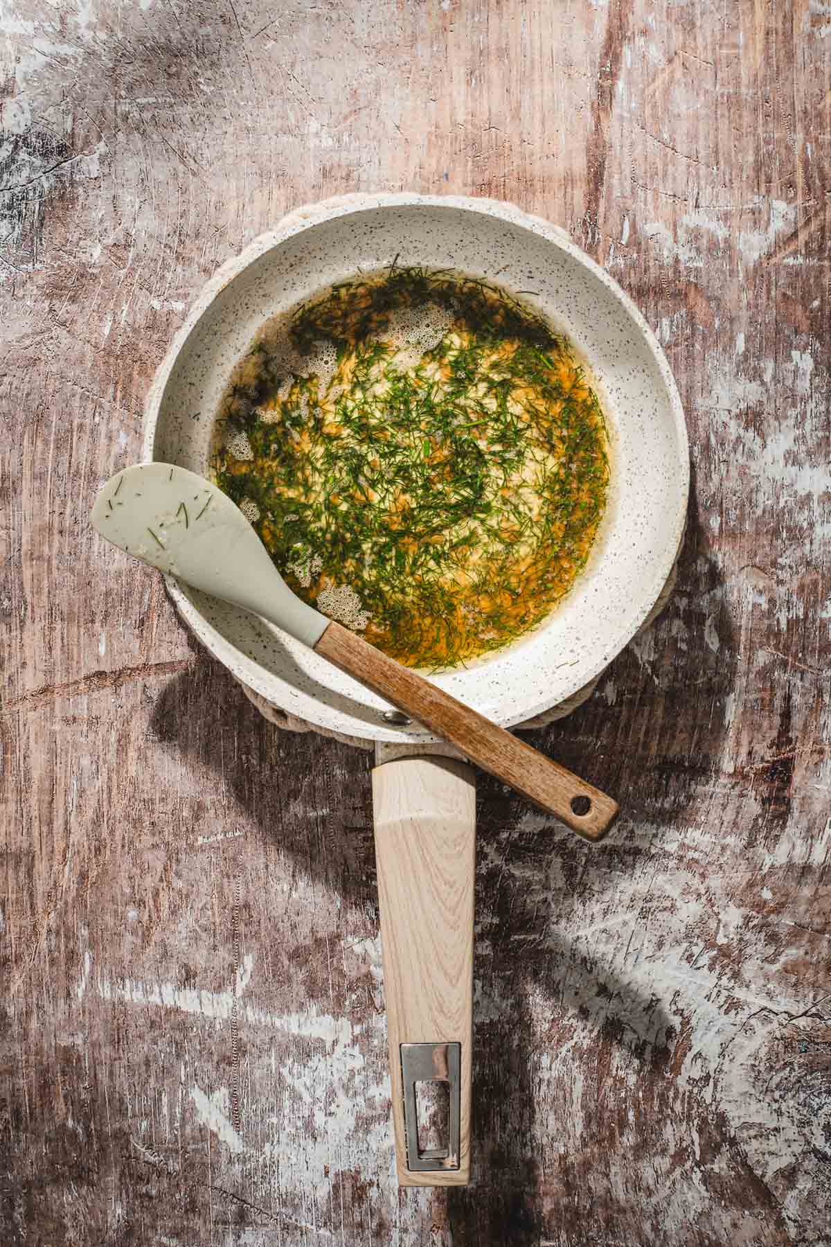 pan with brown butter