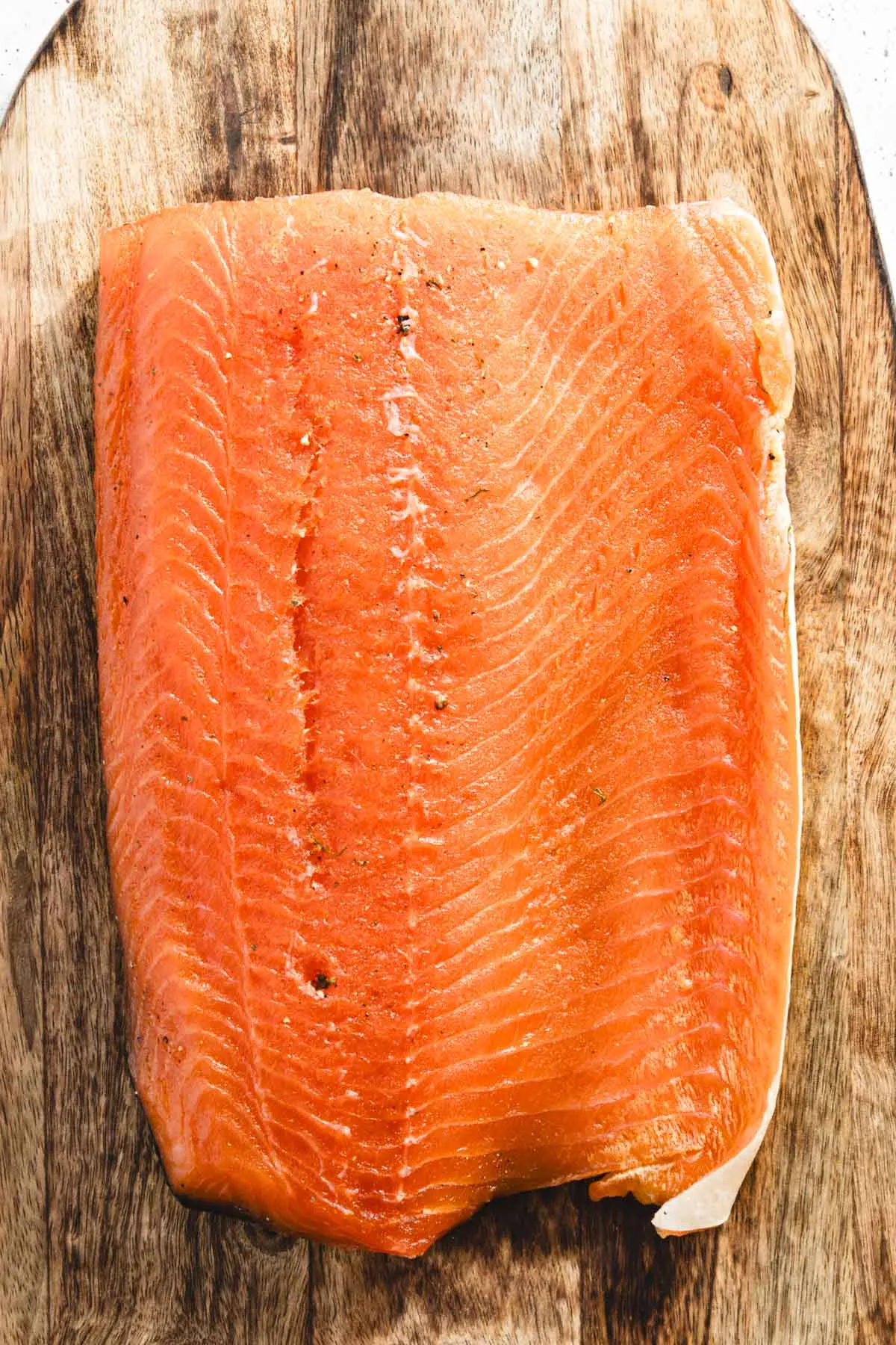 close up of cured salmon