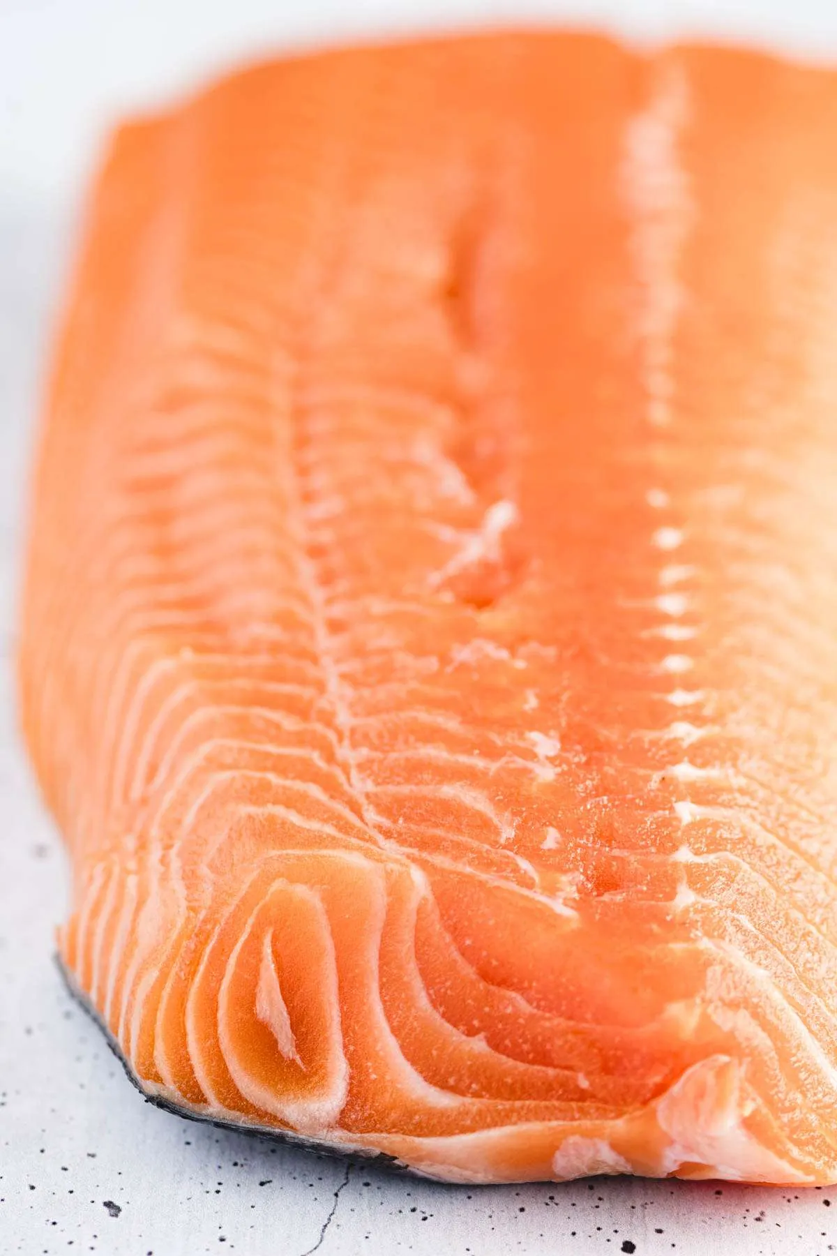 raw salmon, close up