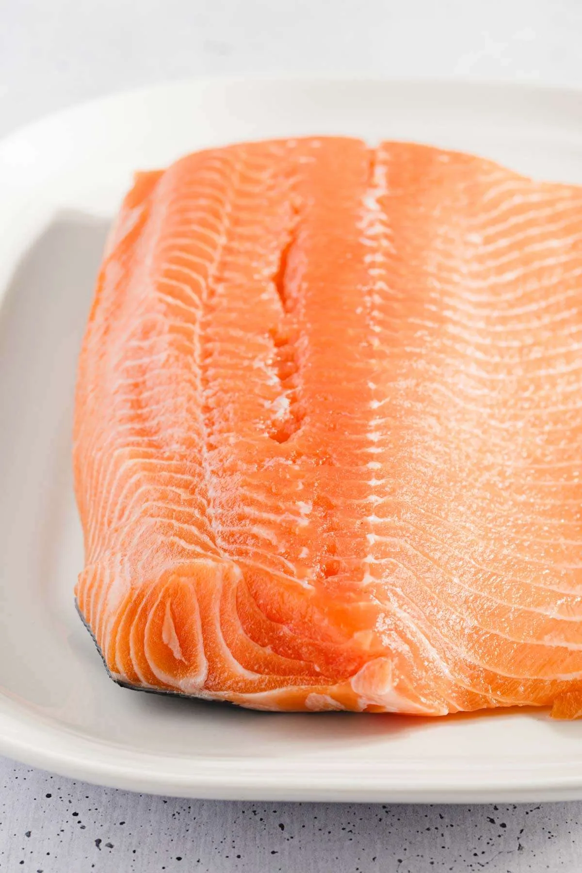raw salmon, close up