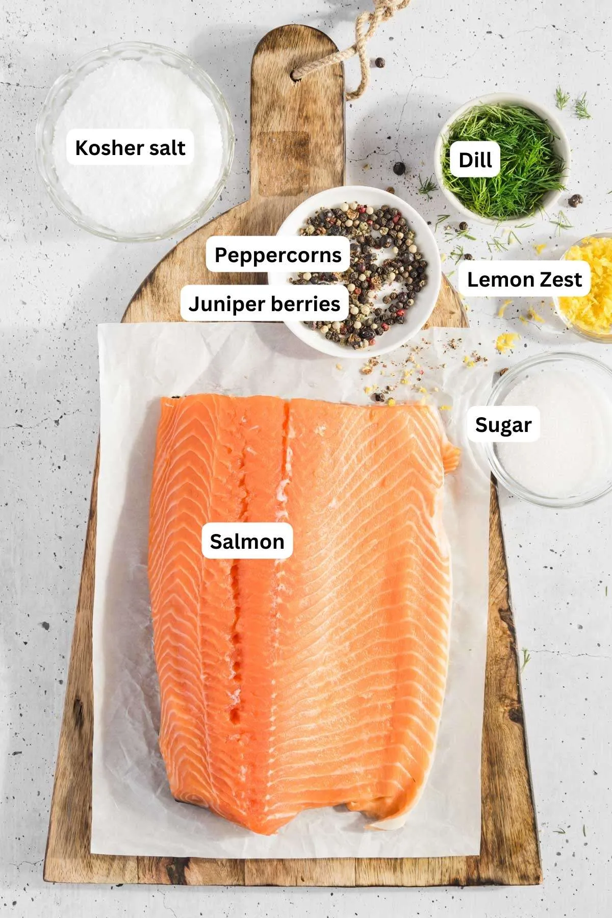 ingredients to make Gravlax