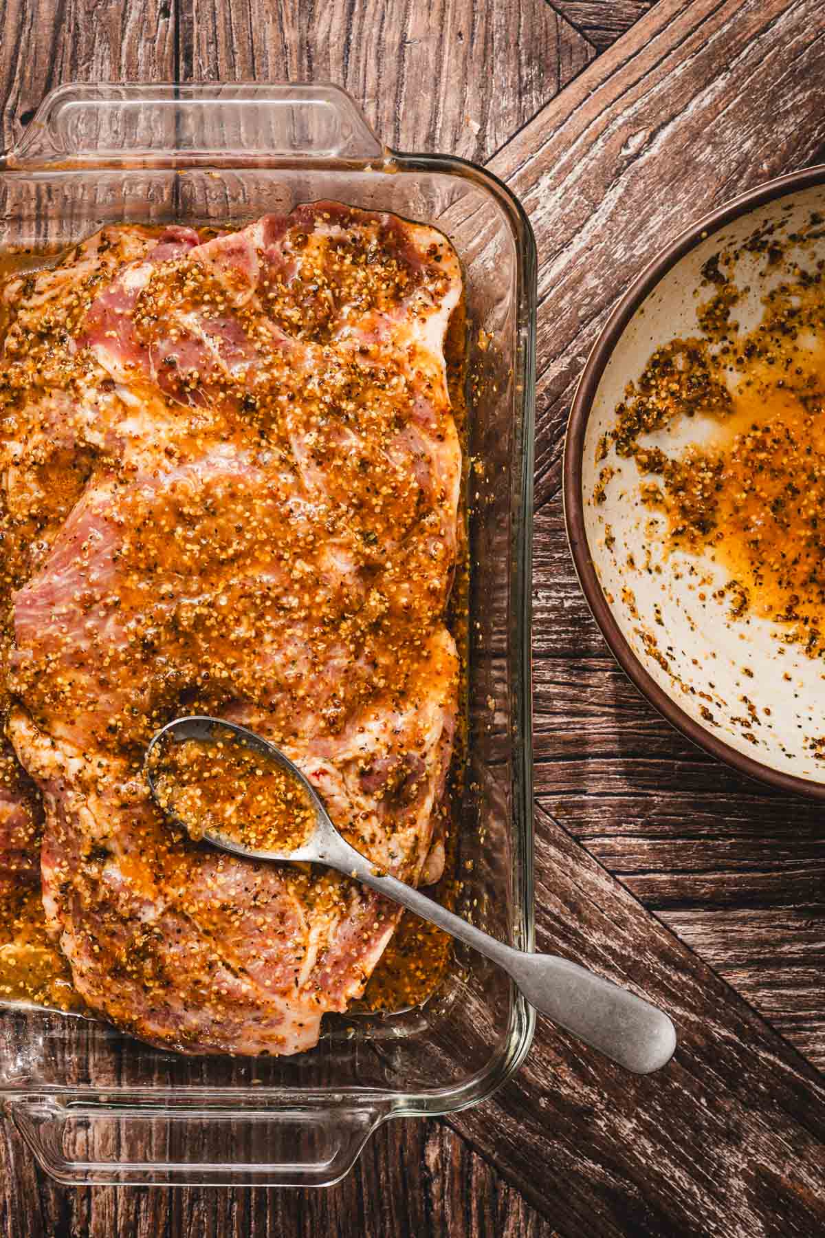 karkowka in a dish with marinade