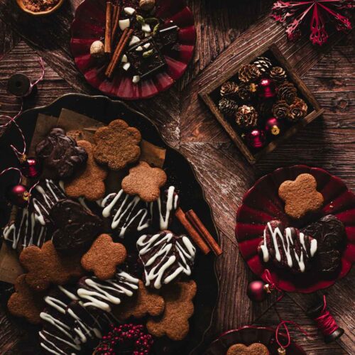 serving platter and plates with katarzynki