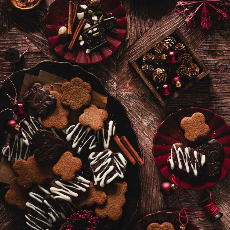 serving platter and plates with katarzynki