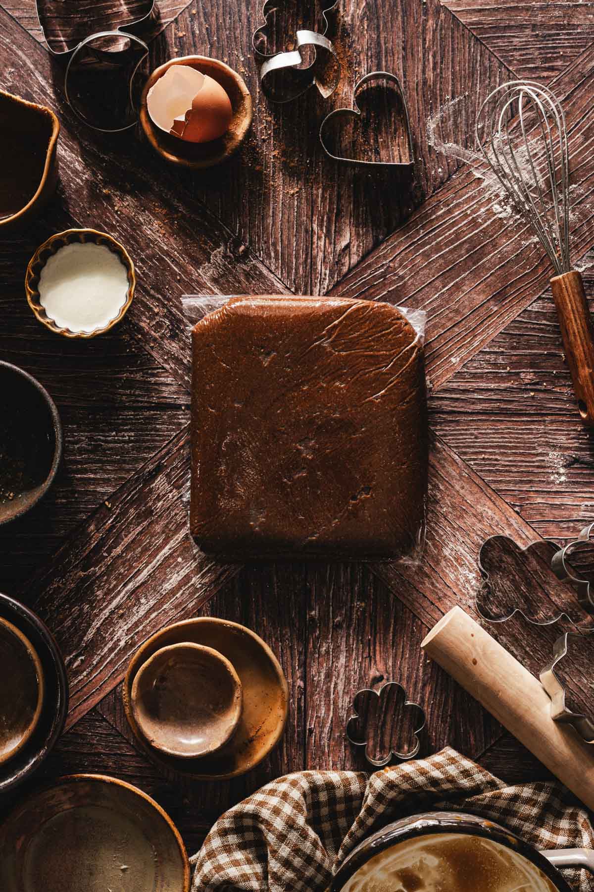 formed batter wrapped in a plastic wrap