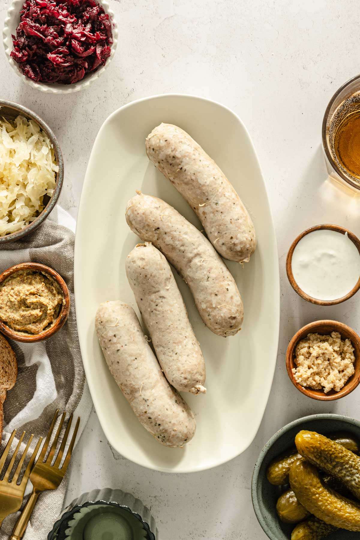 biala kielbasa on a serving plate