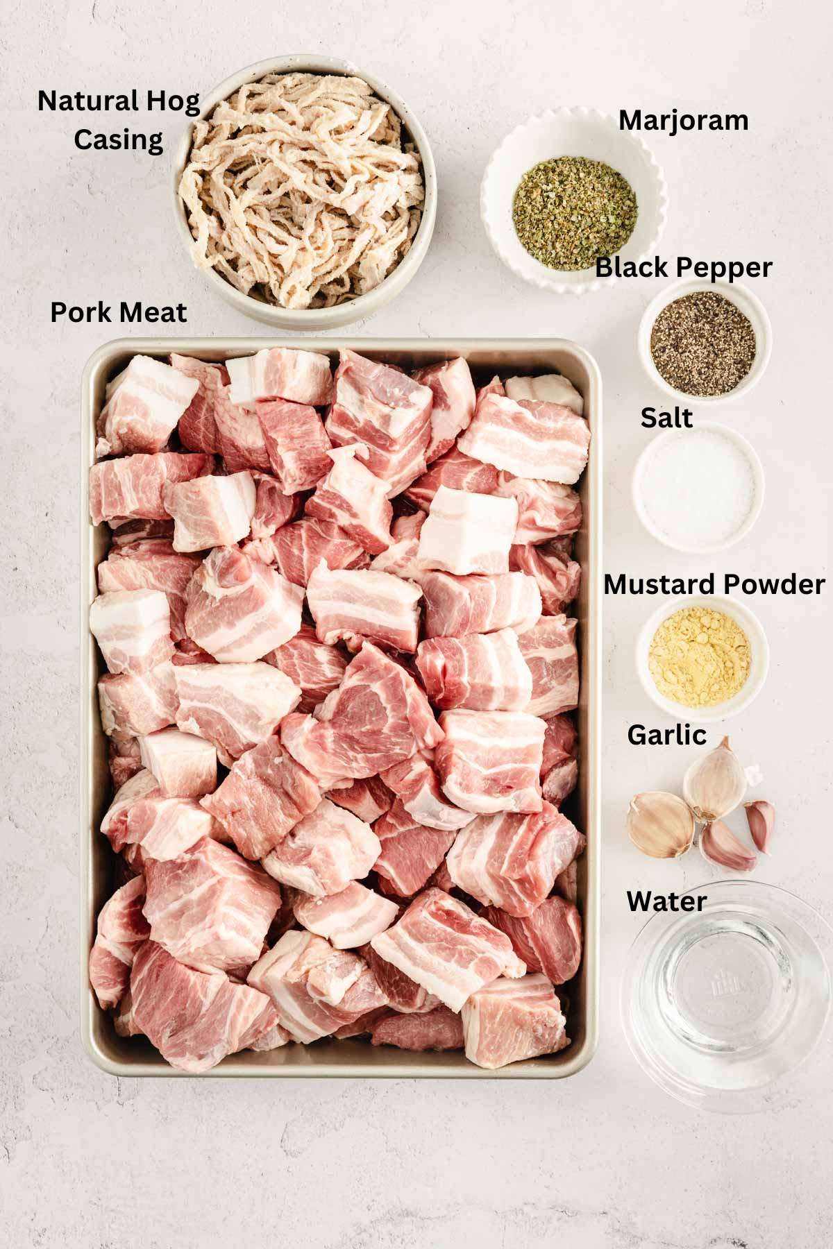 ingredients to make Biala Kielbasa