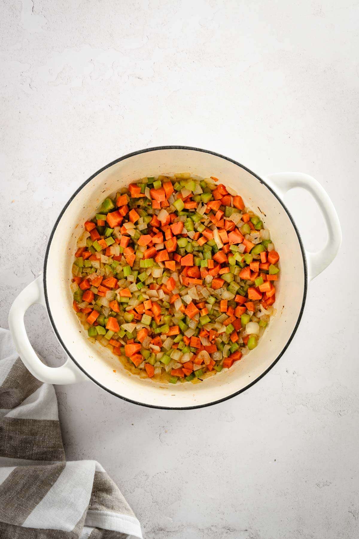 cooked veggies in the pot