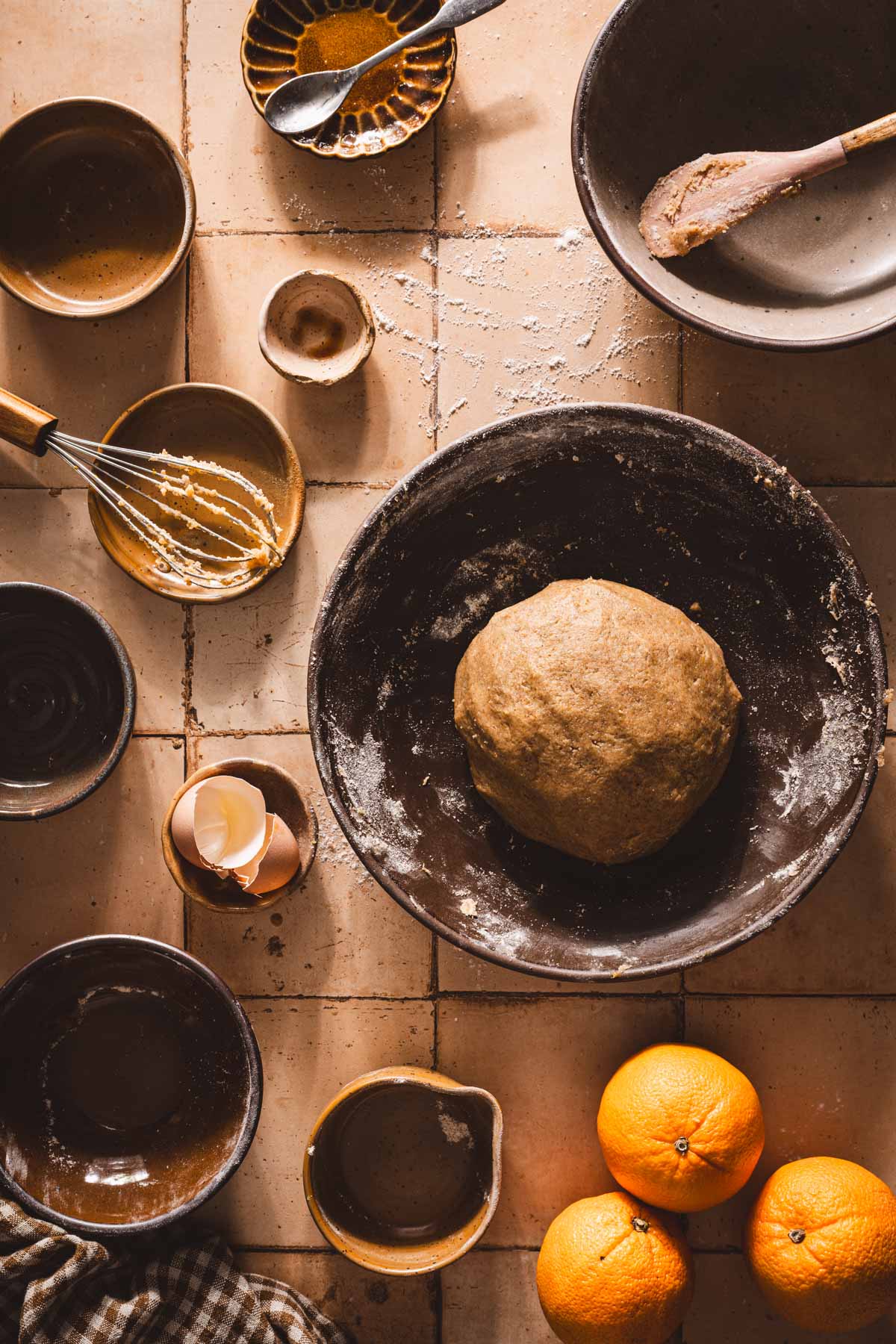 formed dough in a bowl