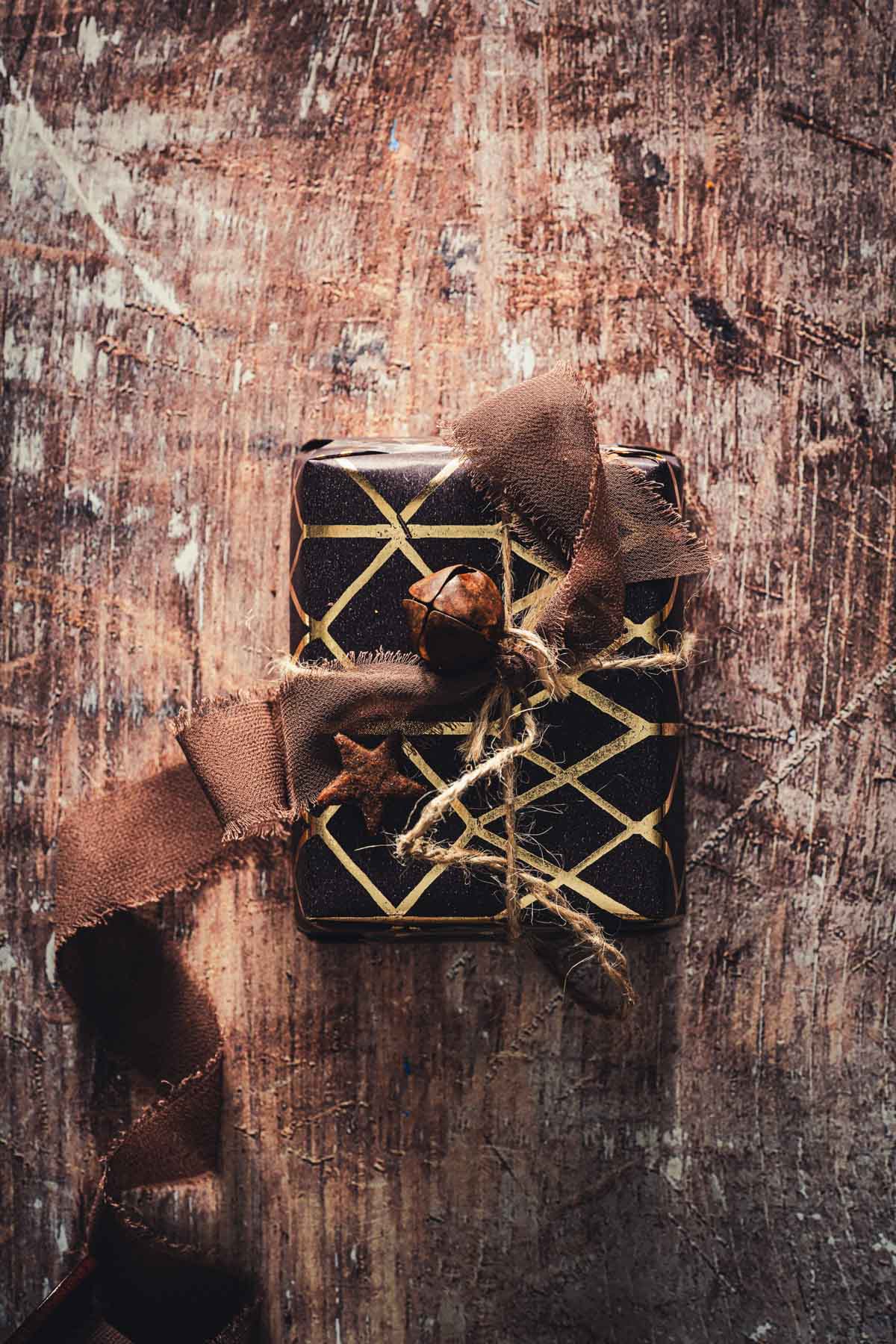 small gift in a wrapping paper