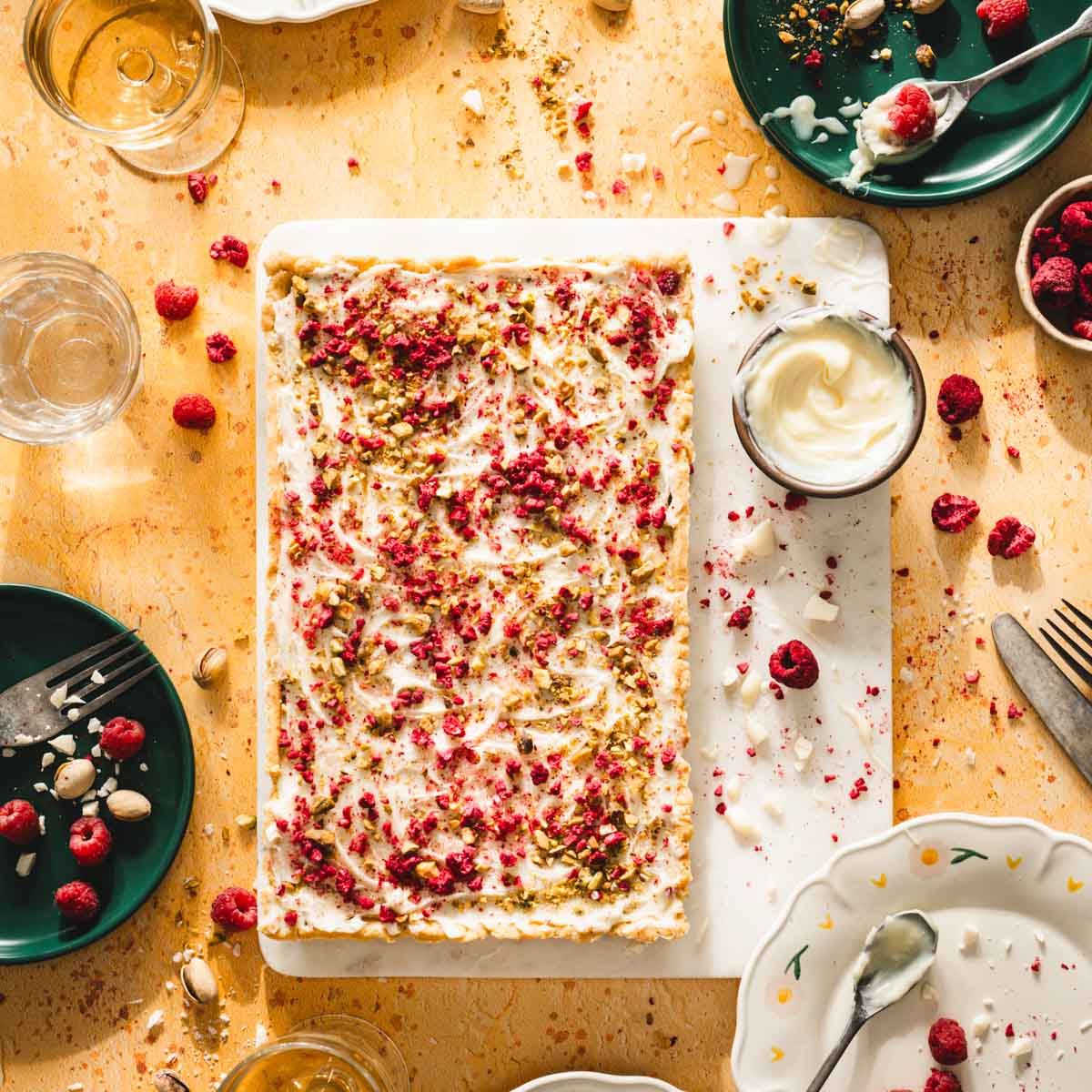 whole mazurek tart on a serving platter