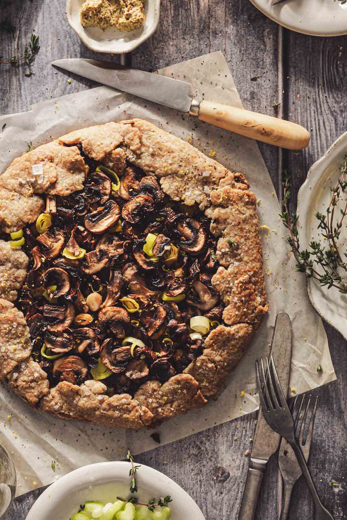 baked galette ona  parchment paper