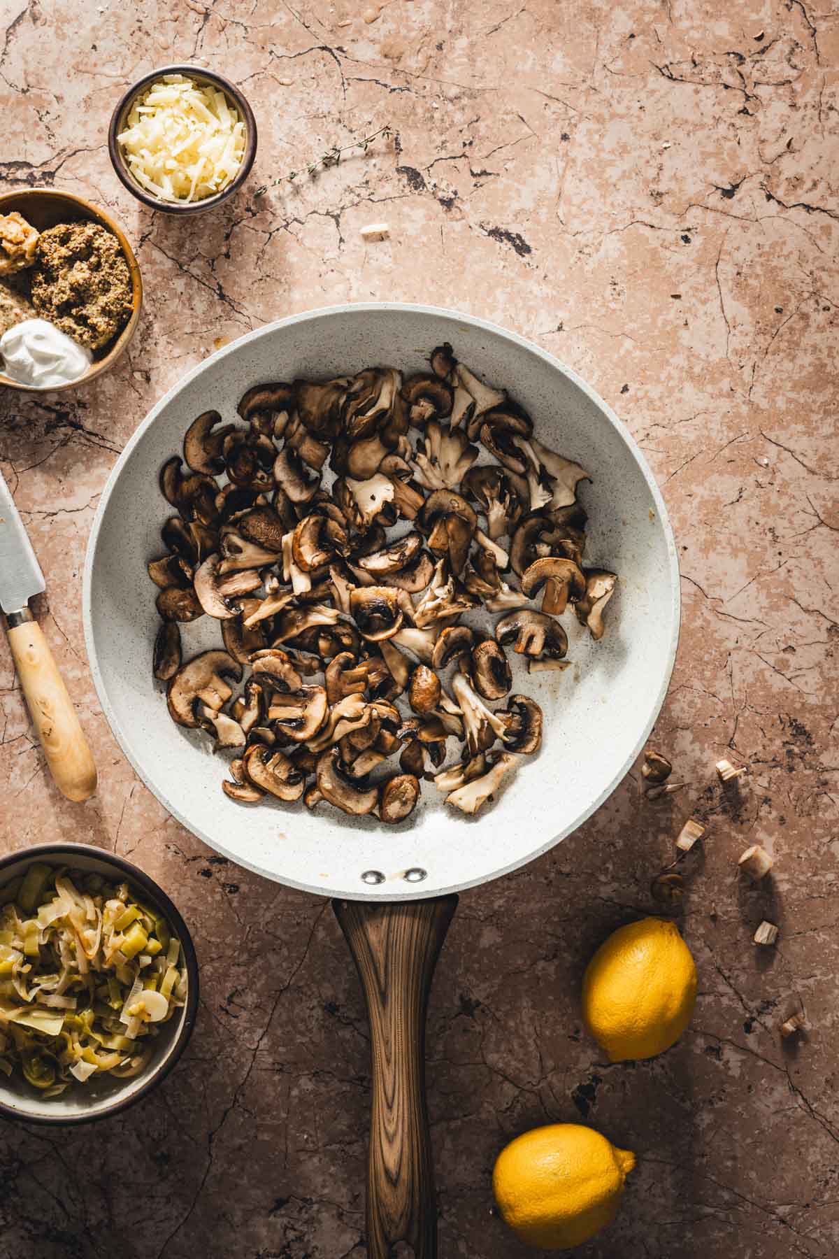mushrooms in a skillet