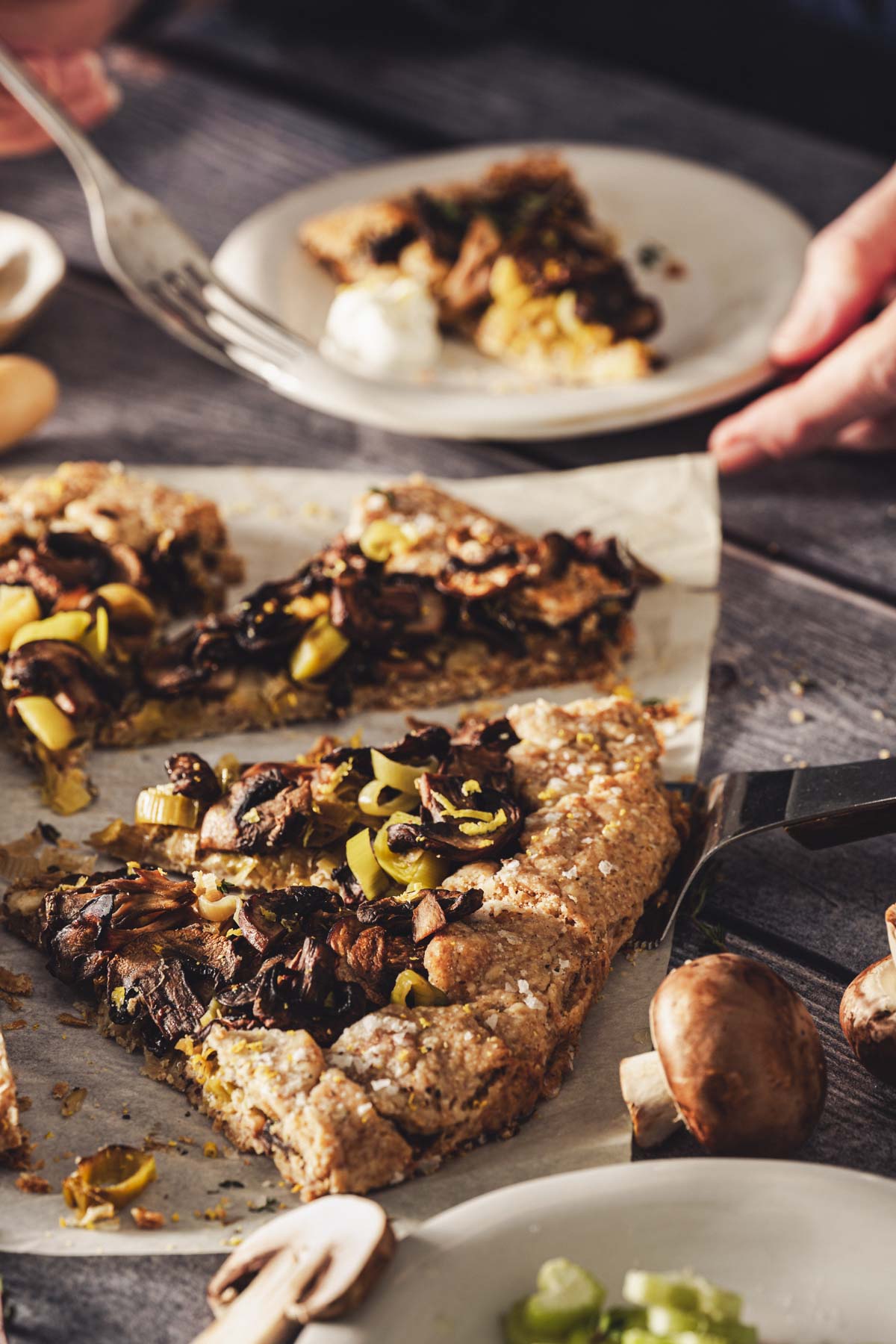 side view of a galette slice