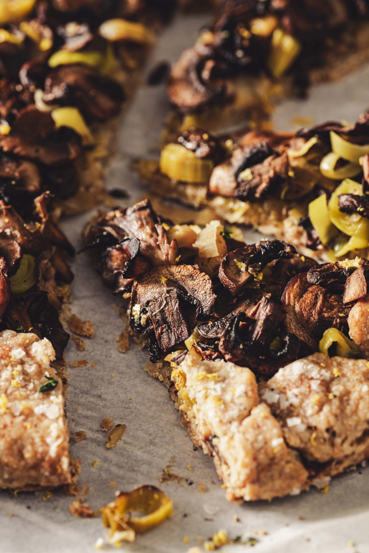 close up of a slice of galette