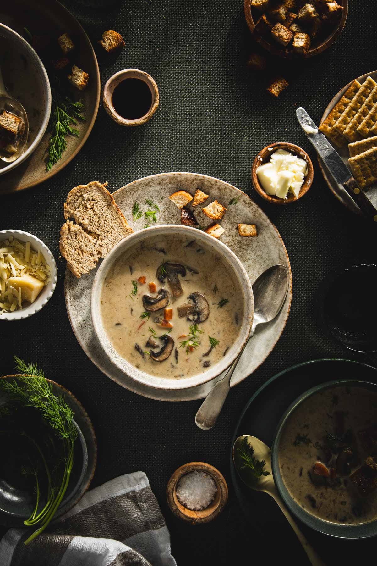 Mushroom Soup in a serving bowl