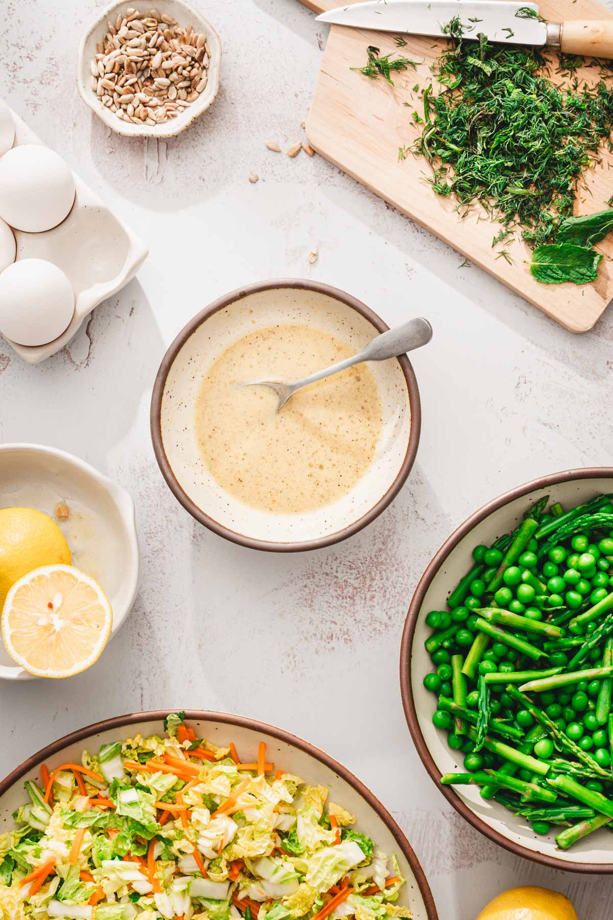 dish with made dressing, other ing for the salad