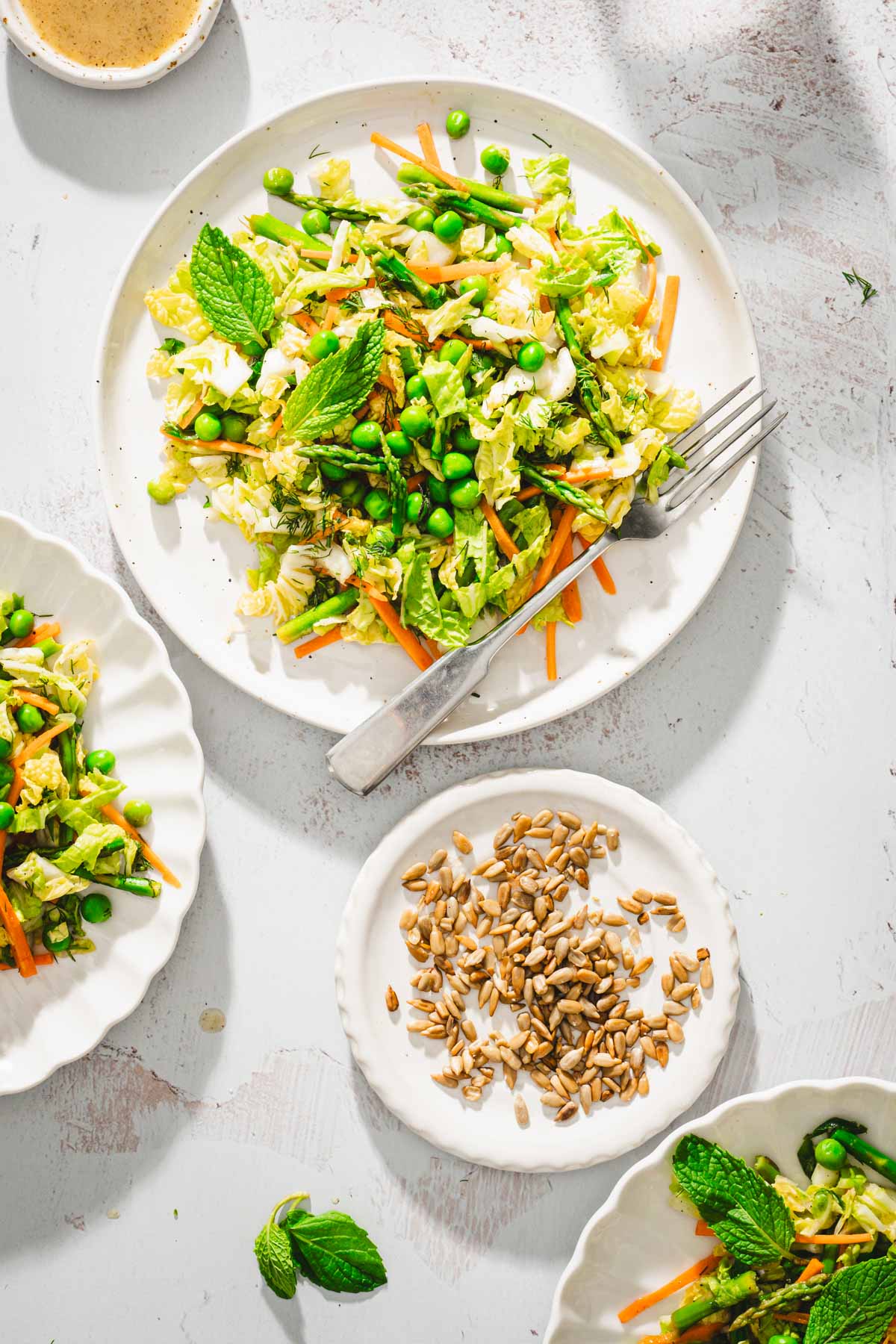serving plates with the napa salad