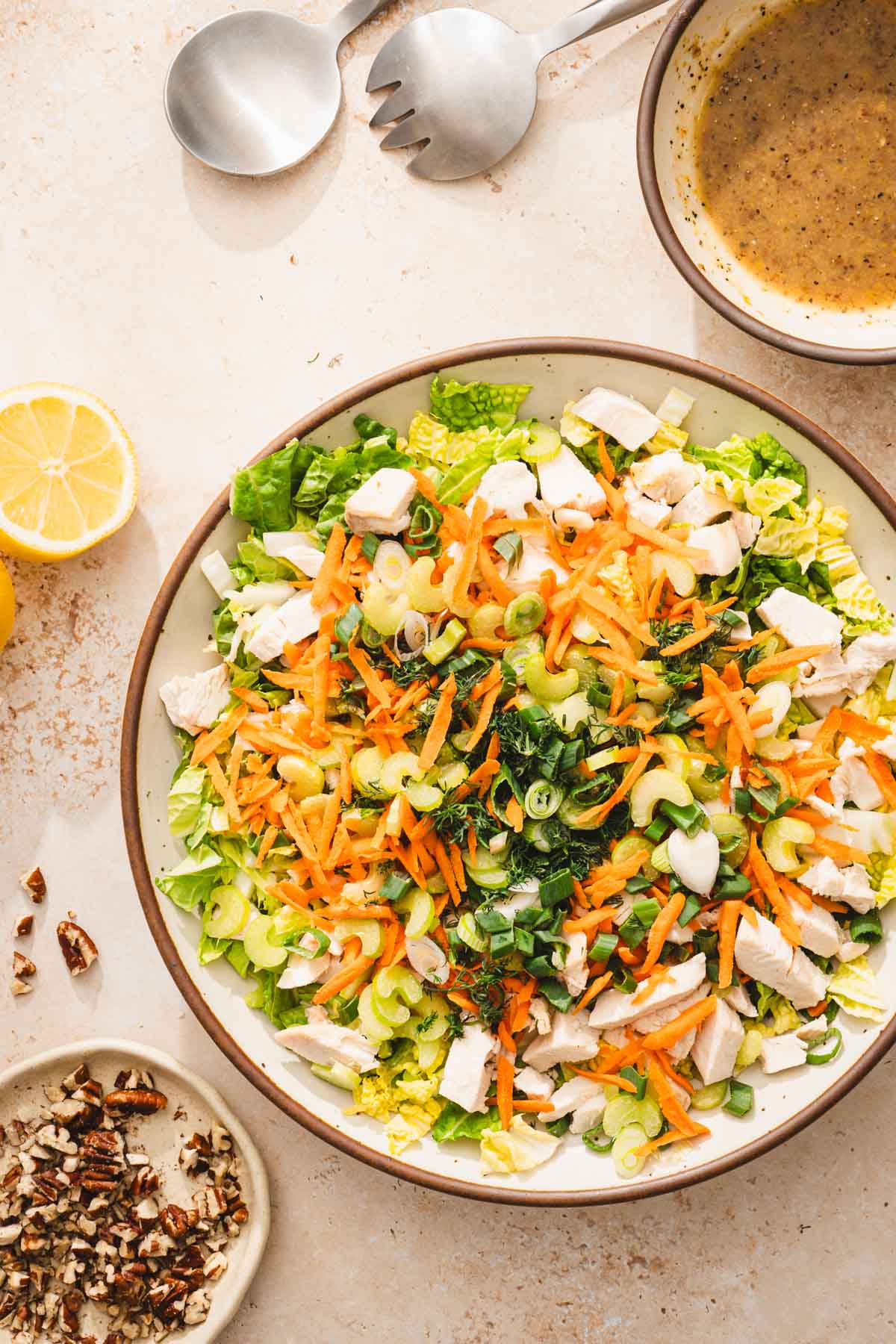 large bowl with prepared salad