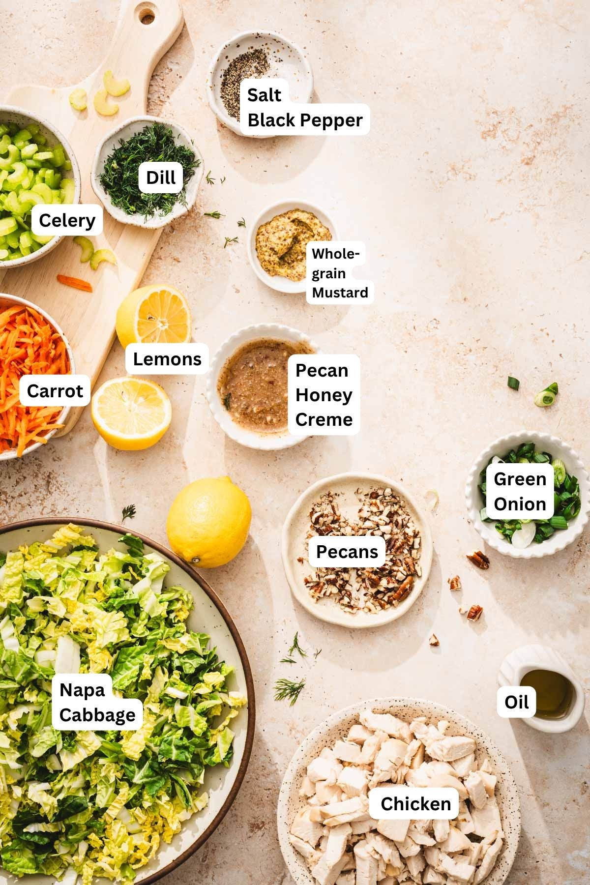 ing to make napa salad with name tags