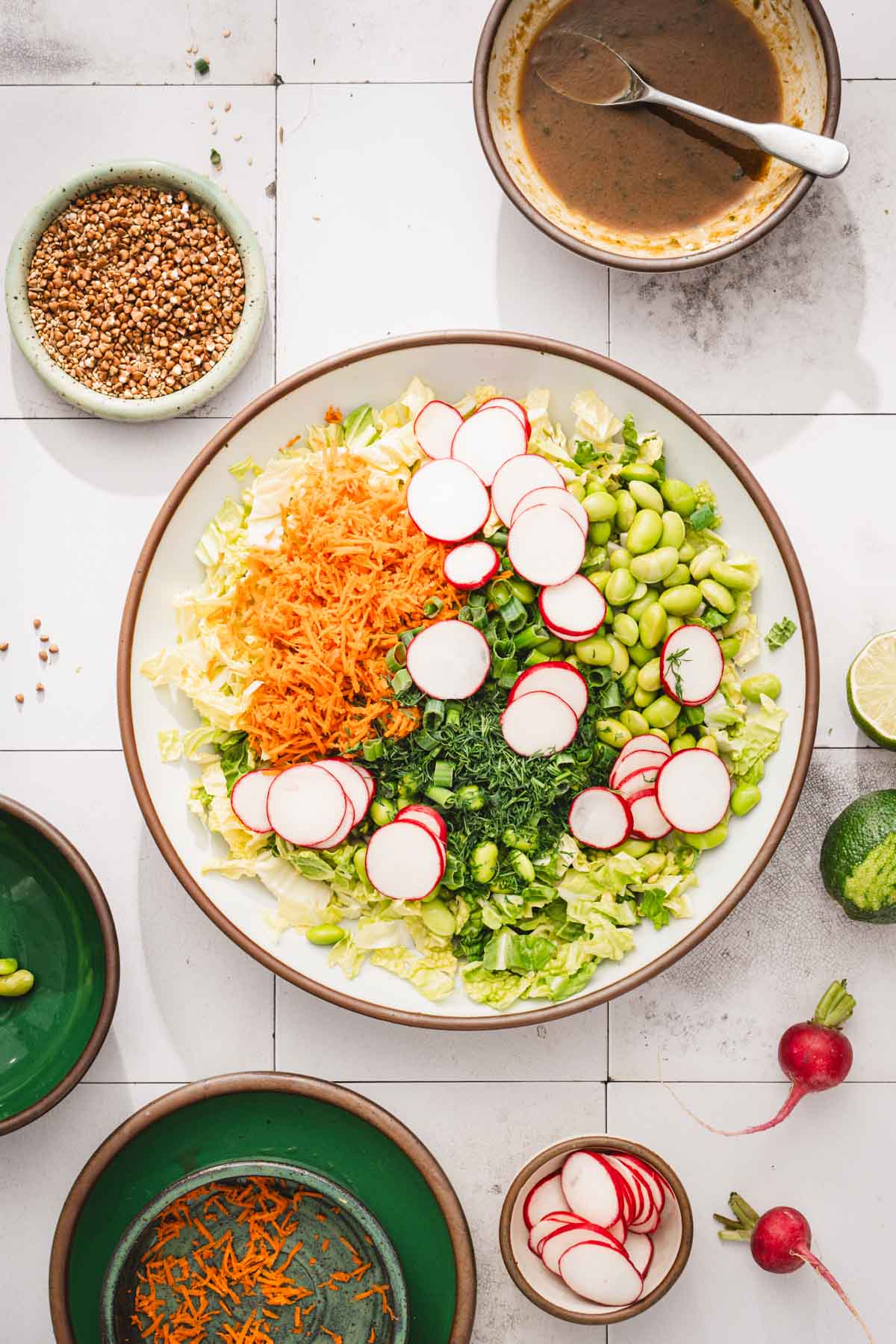 large bowl with salad ingredients