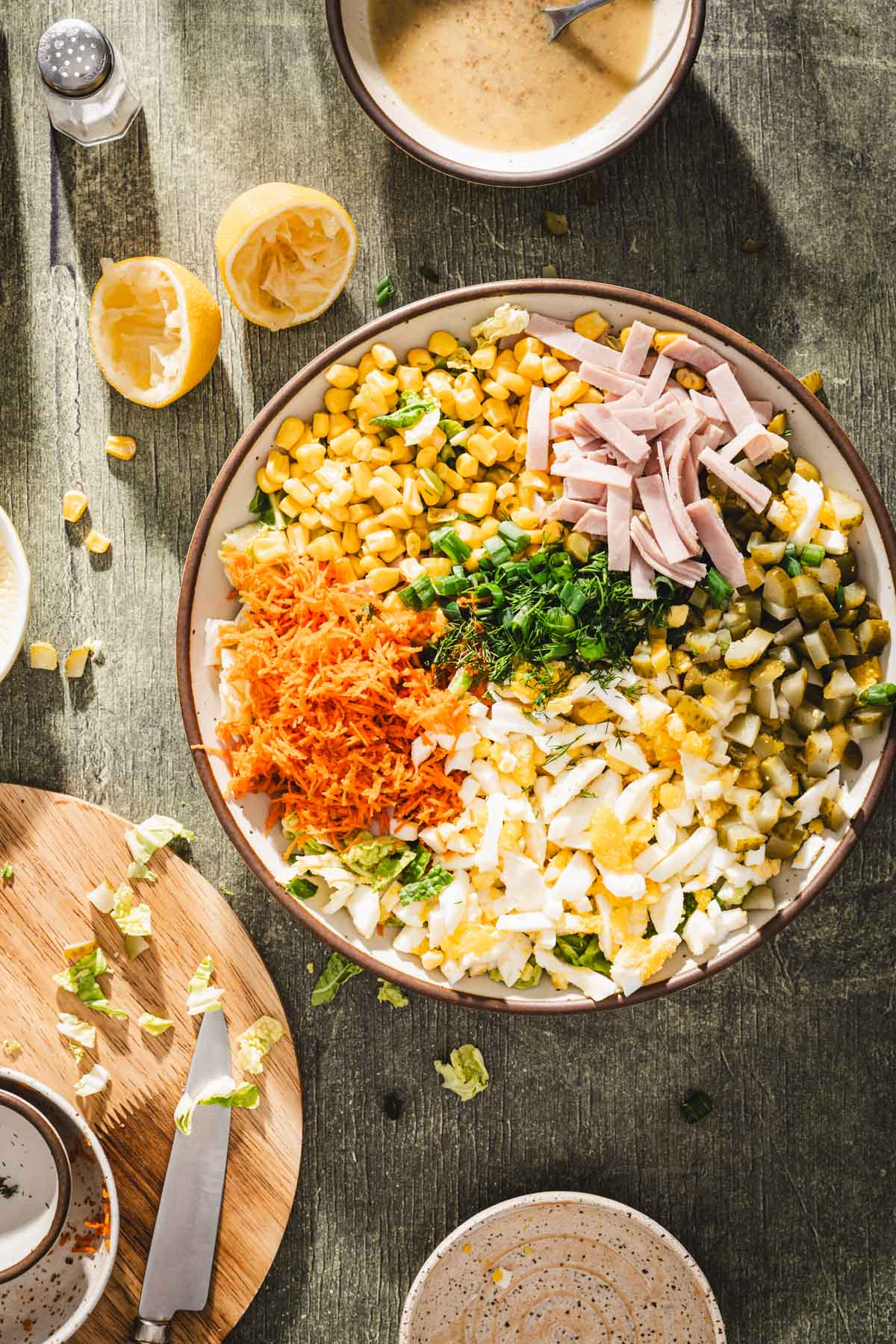 large bowl with cabbage and other ing