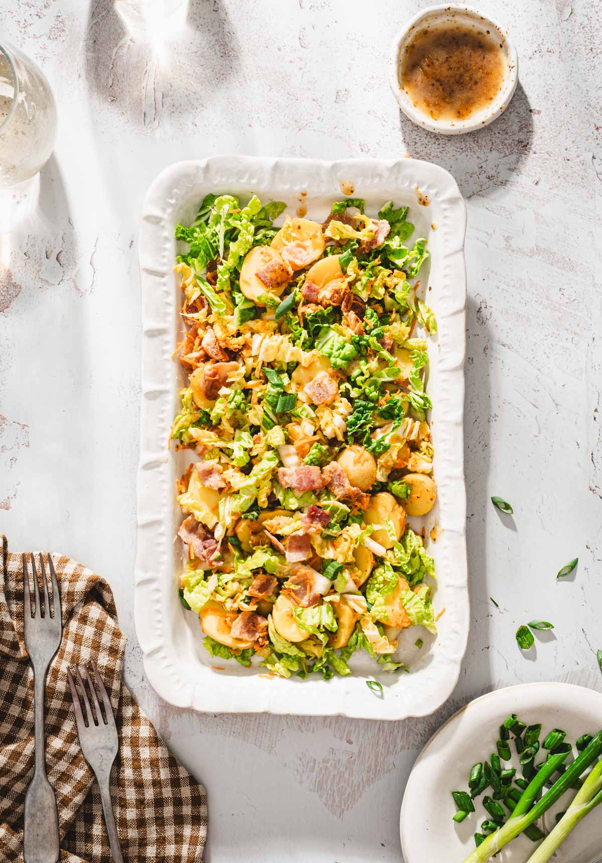 a plattr with napa potato salad