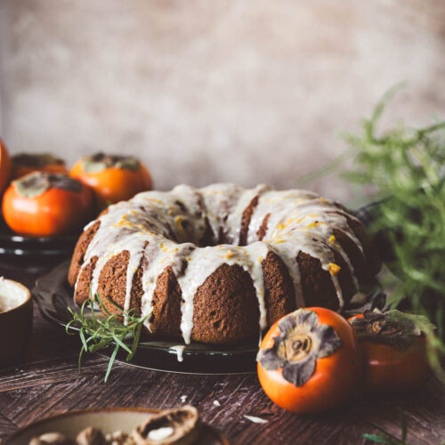 side view of olive oil cake