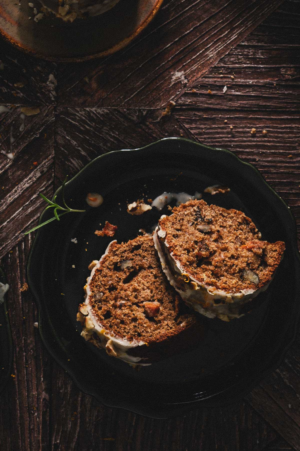 sliced caked on a serving plate