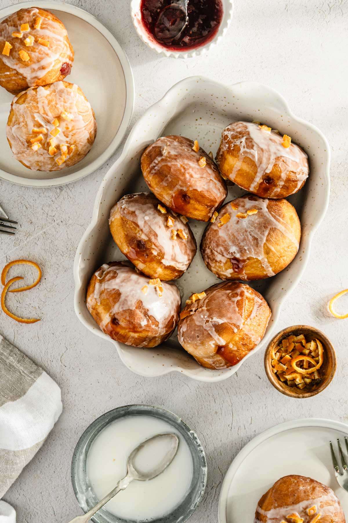 paczki arranged in a baking dish