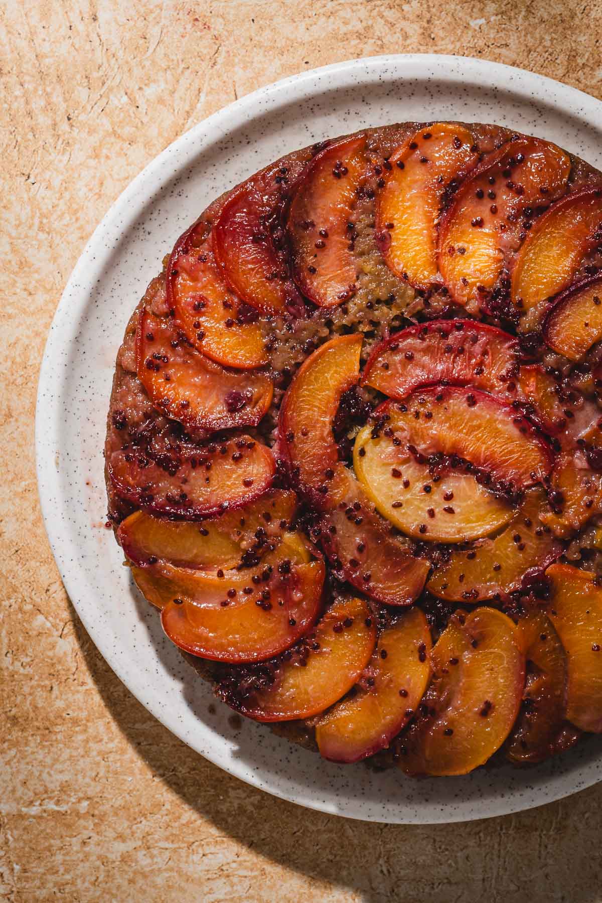 baked cake on a serving plate