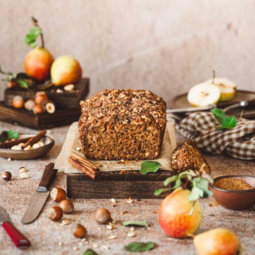 front view of the pear bread