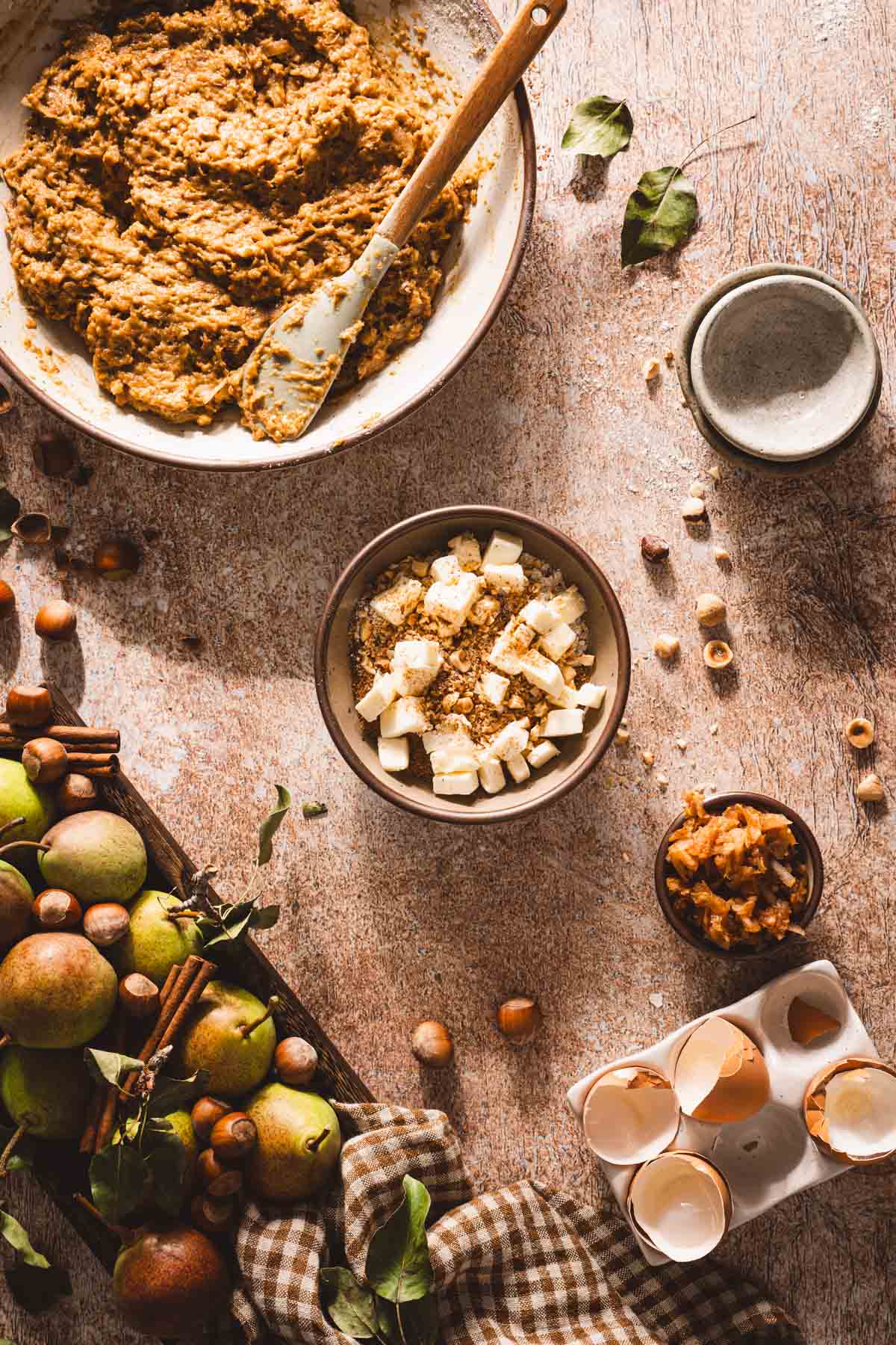 small bowl with ing for the crumble