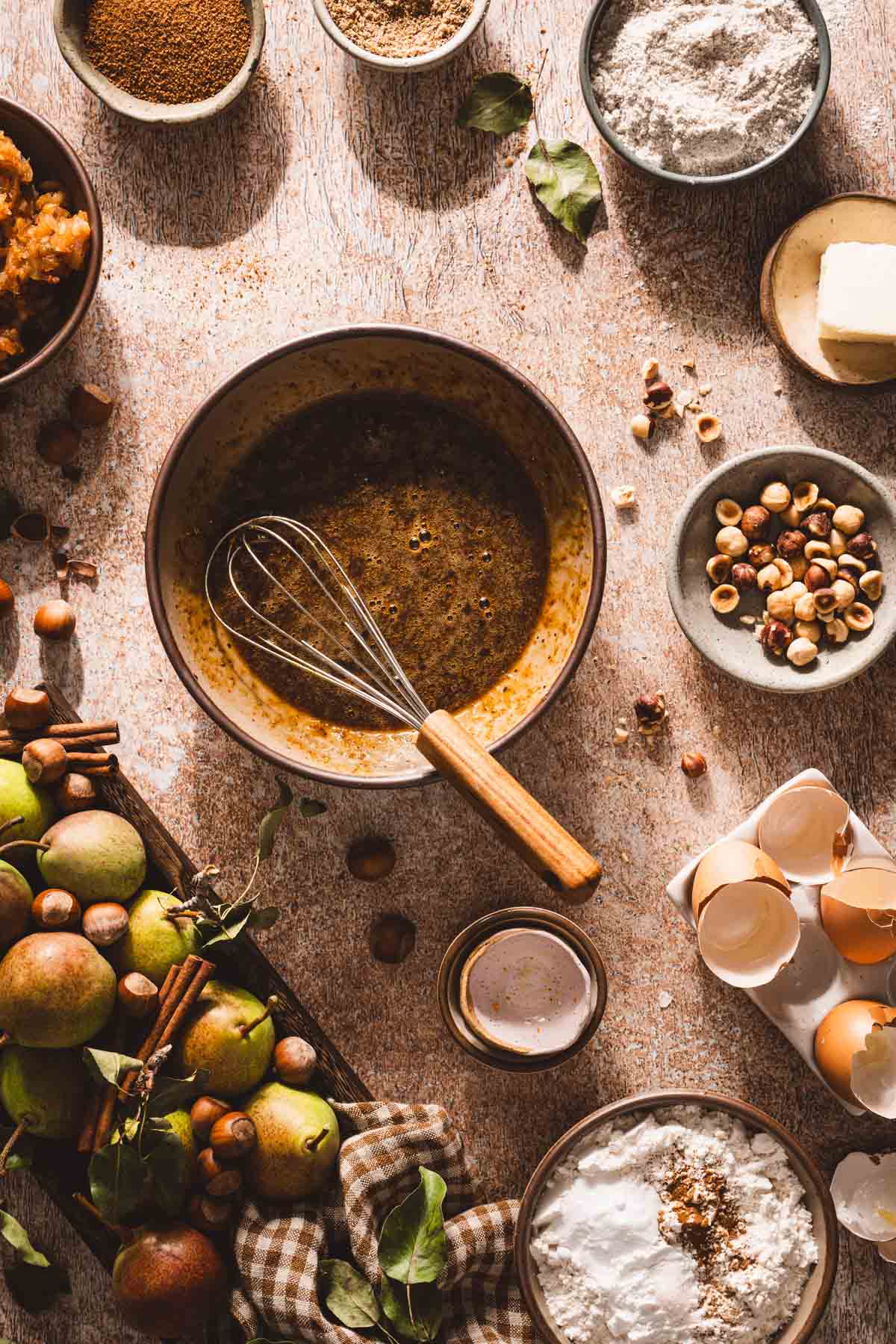 large bowl with wet ingredients