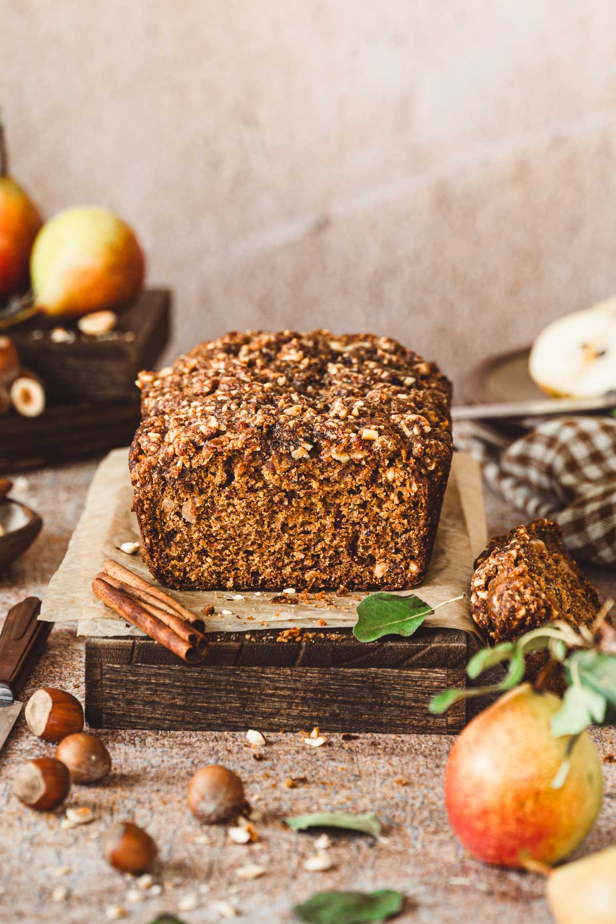 front view of a pear bread