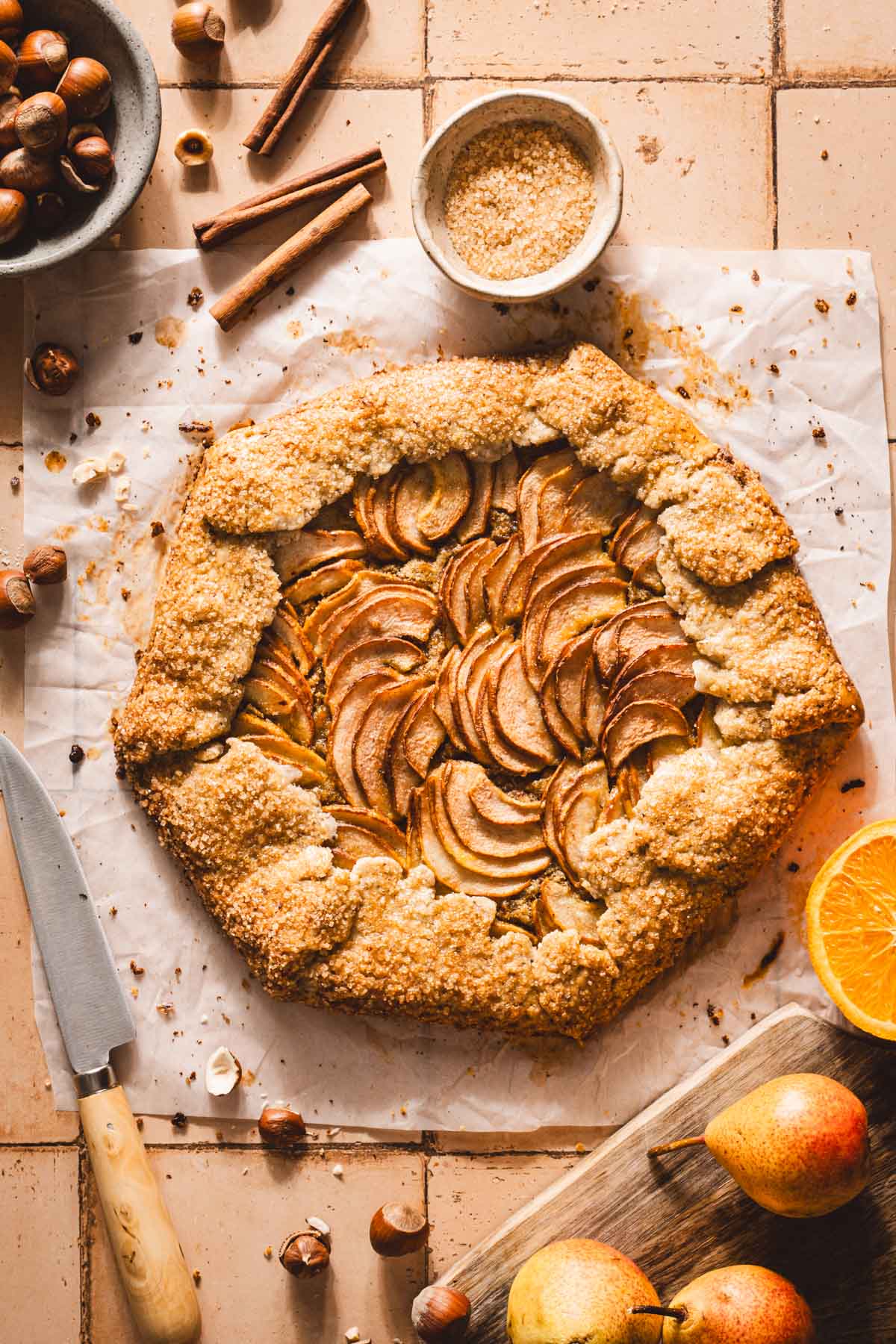closeup of baked galette
