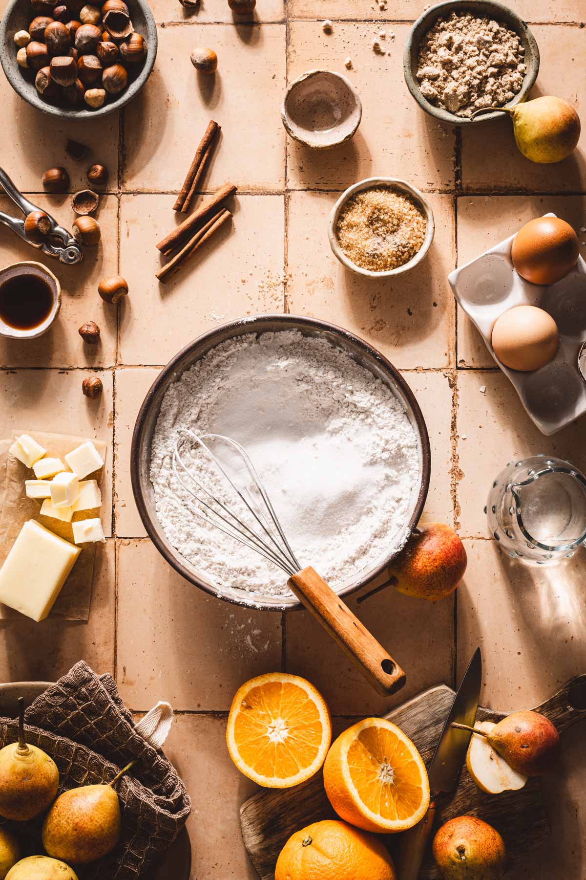 large bowl with flour and other dry ing