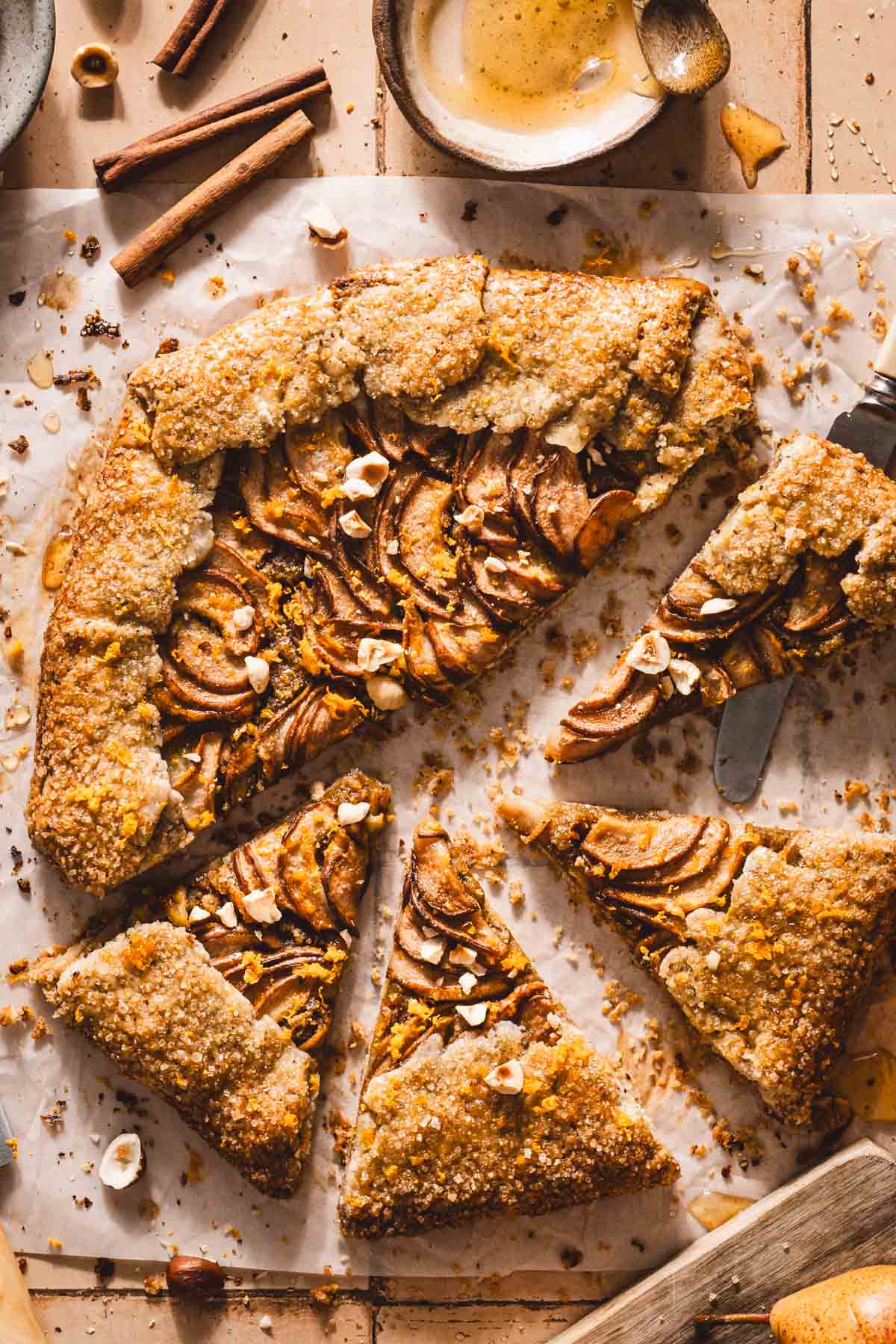 close up of the slices