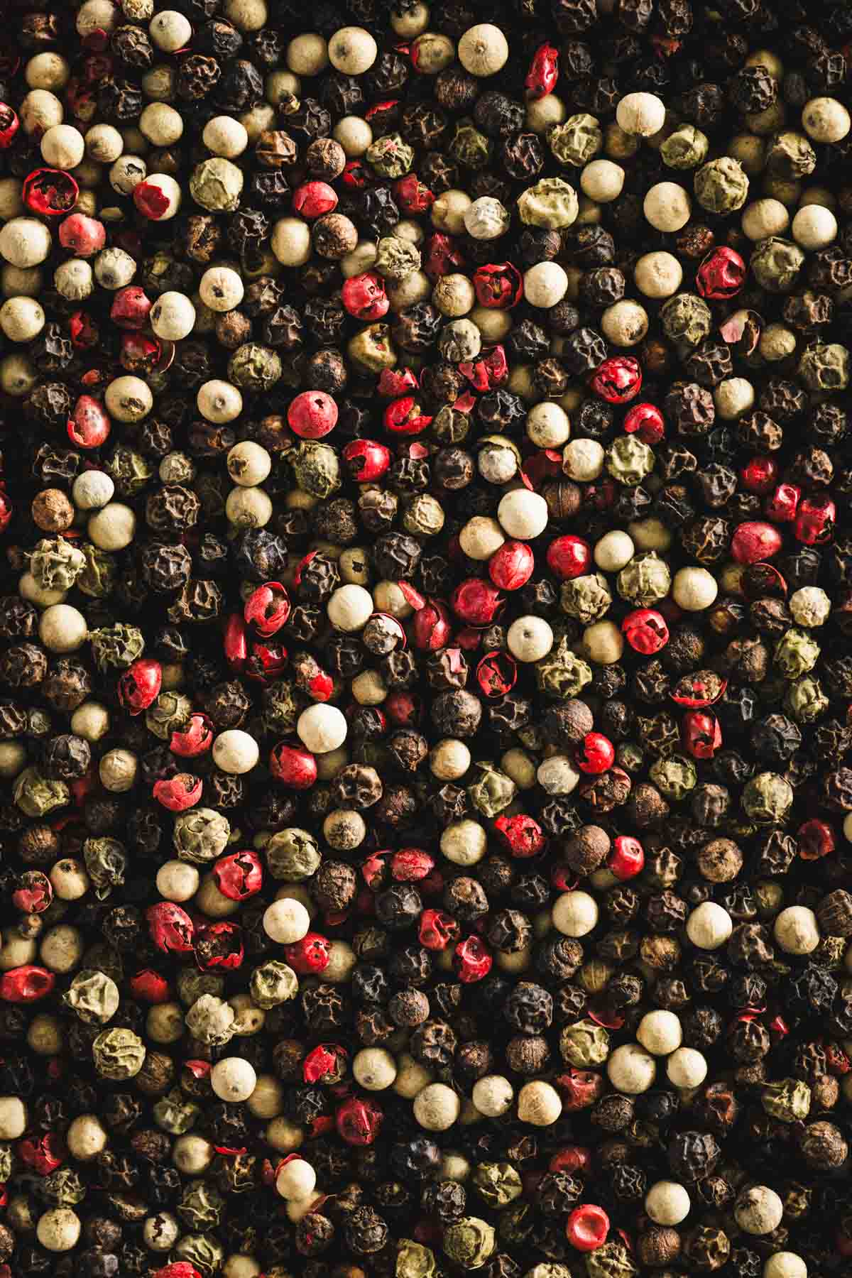 rainbow peppercorns, close up