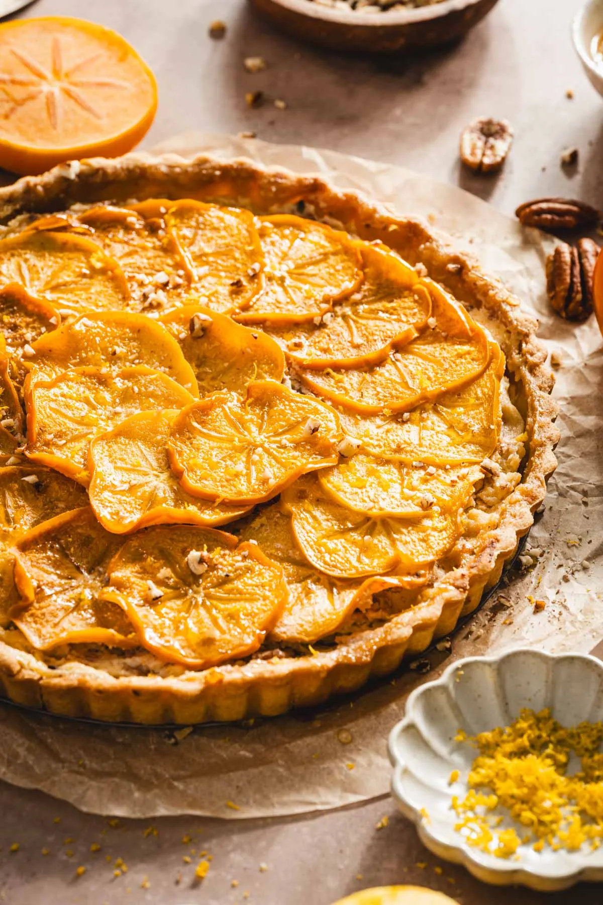 close up of the tart,, side view